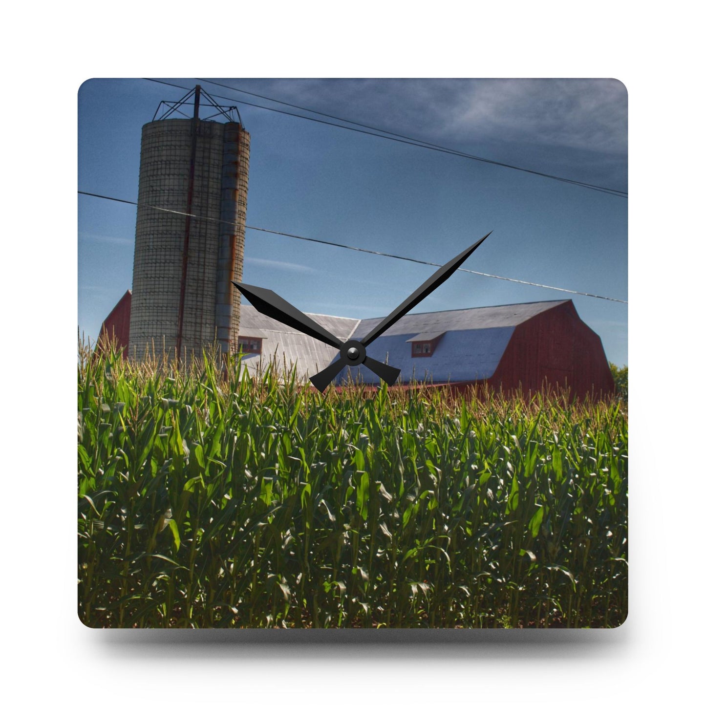 Rustic Farmhouse Wall Clock featuring Above the Corn on Tuscola Road