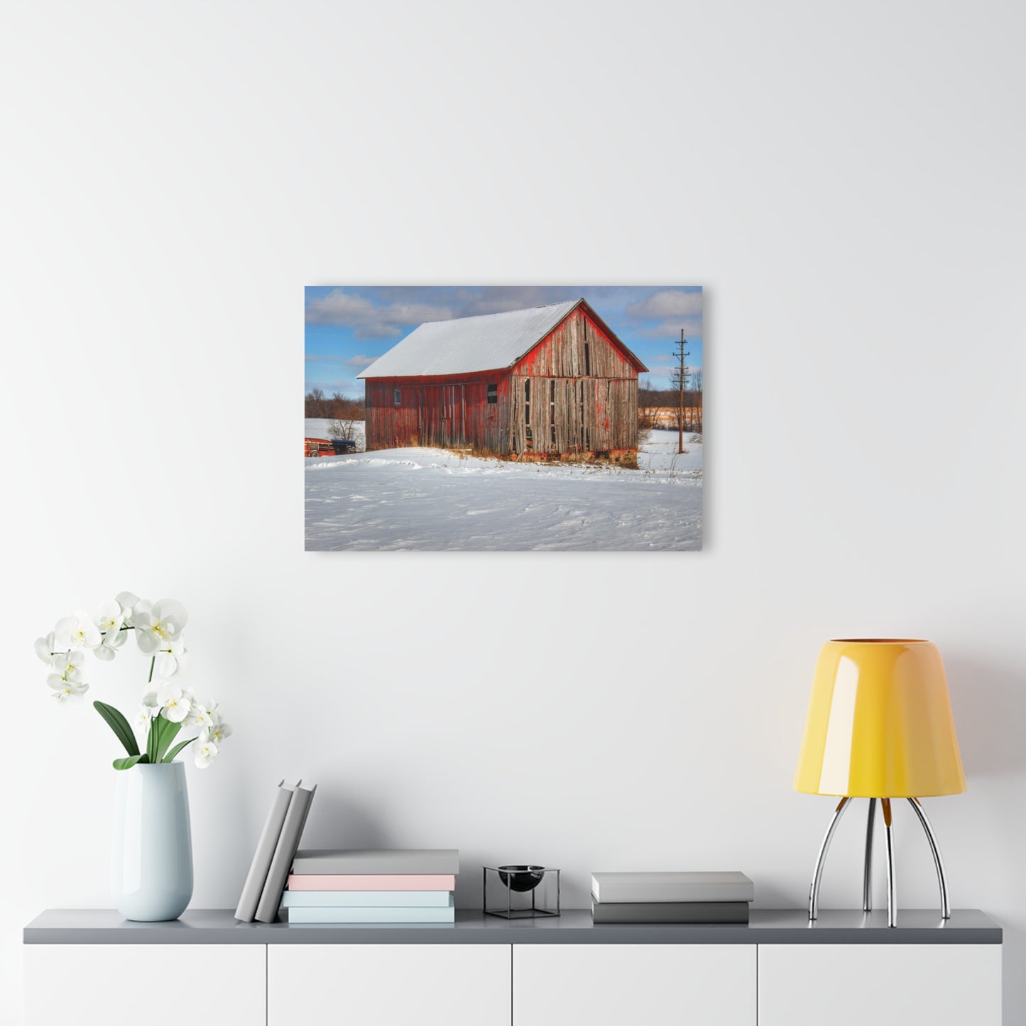 U R There Photography Barnes Road Little Red I Rustic Farmhouse Acrylic Wall Print
