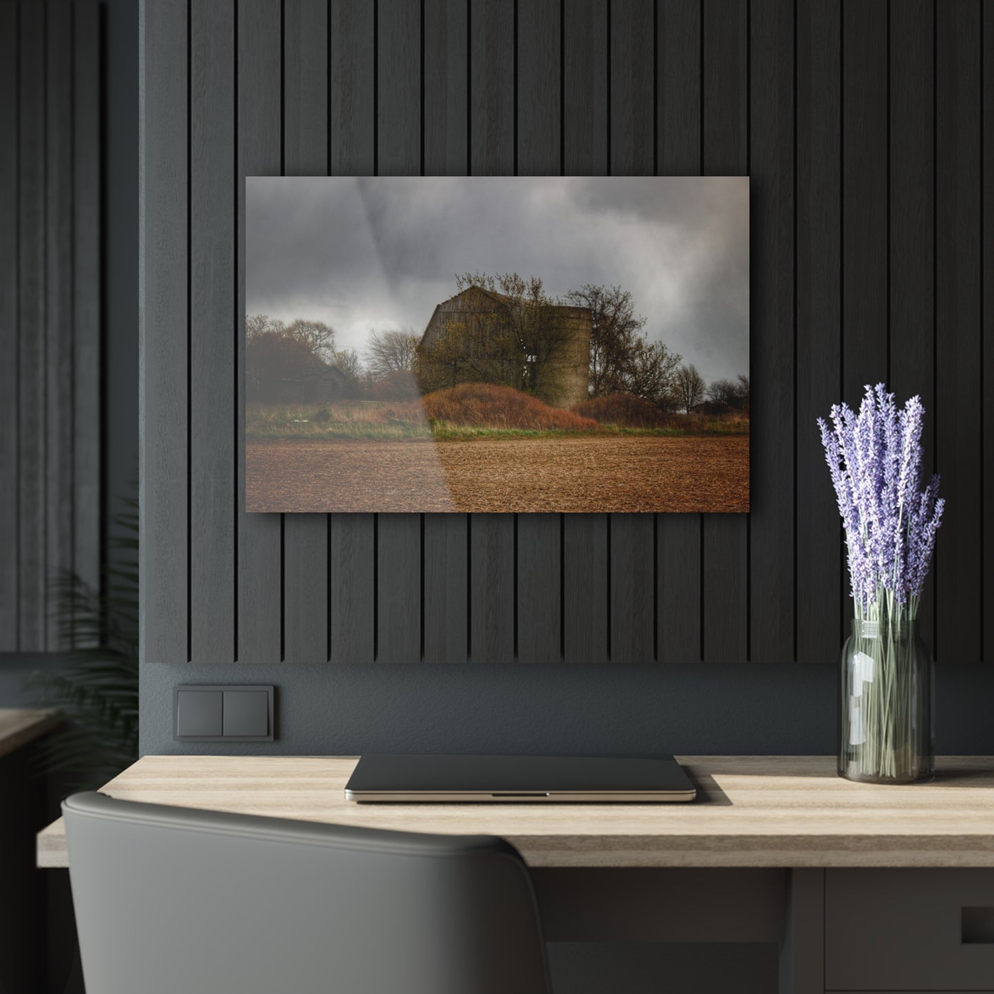 U R There Photography West Snover Grey Rustic Farmhouse Acrylic Wall Print