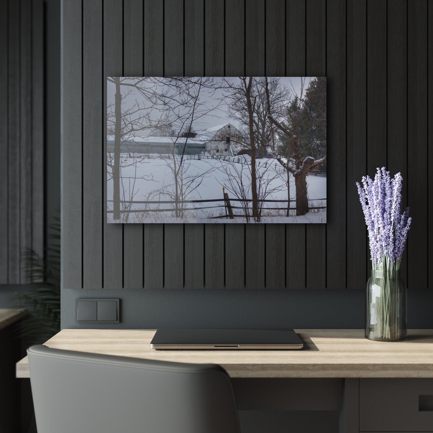 U R There Photography Oakwood Hidden White Rustic Farmhouse Acrylic Wall Print