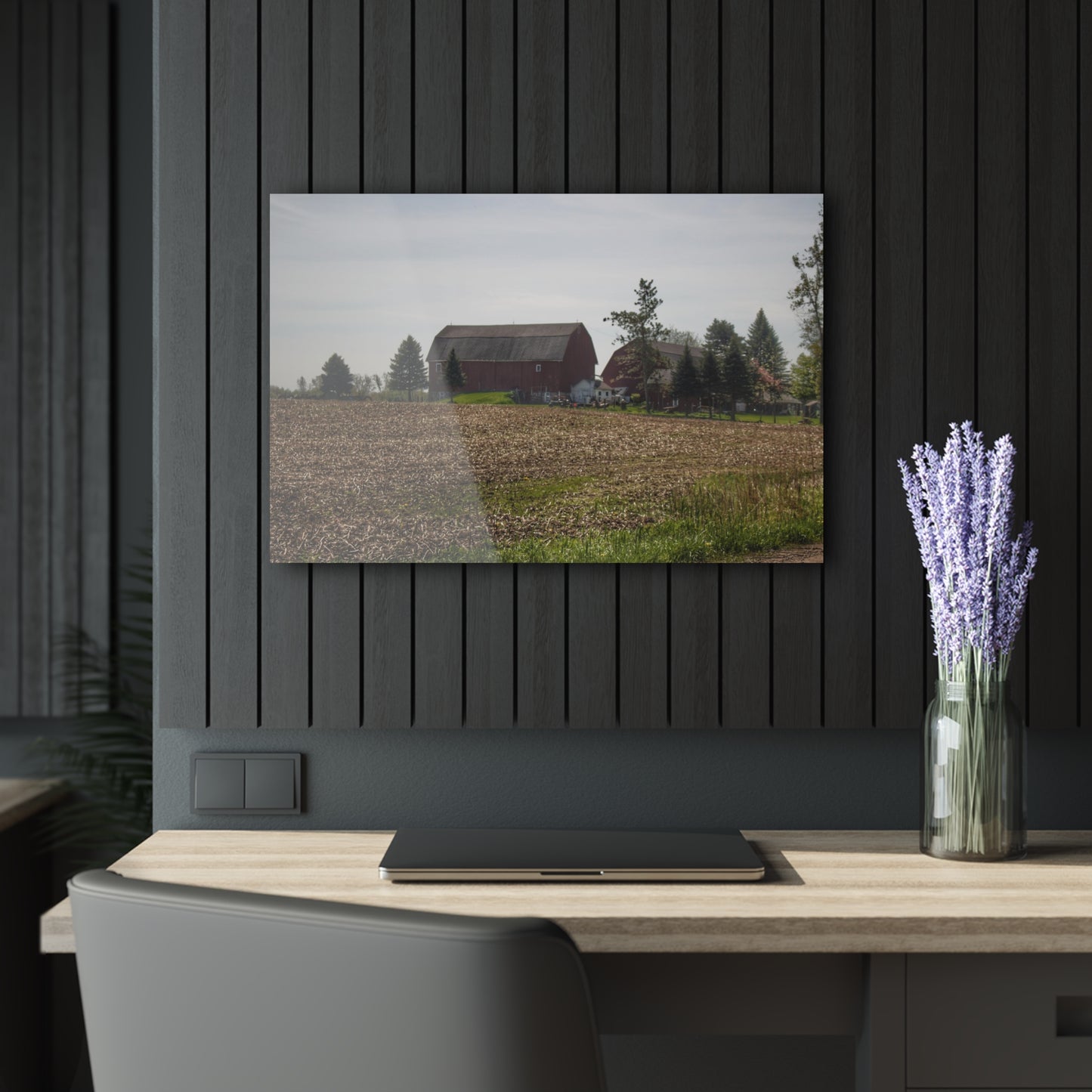 U R There Photography Bishop Road Reds IV Rustic Farmhouse Acrylic Wall Print