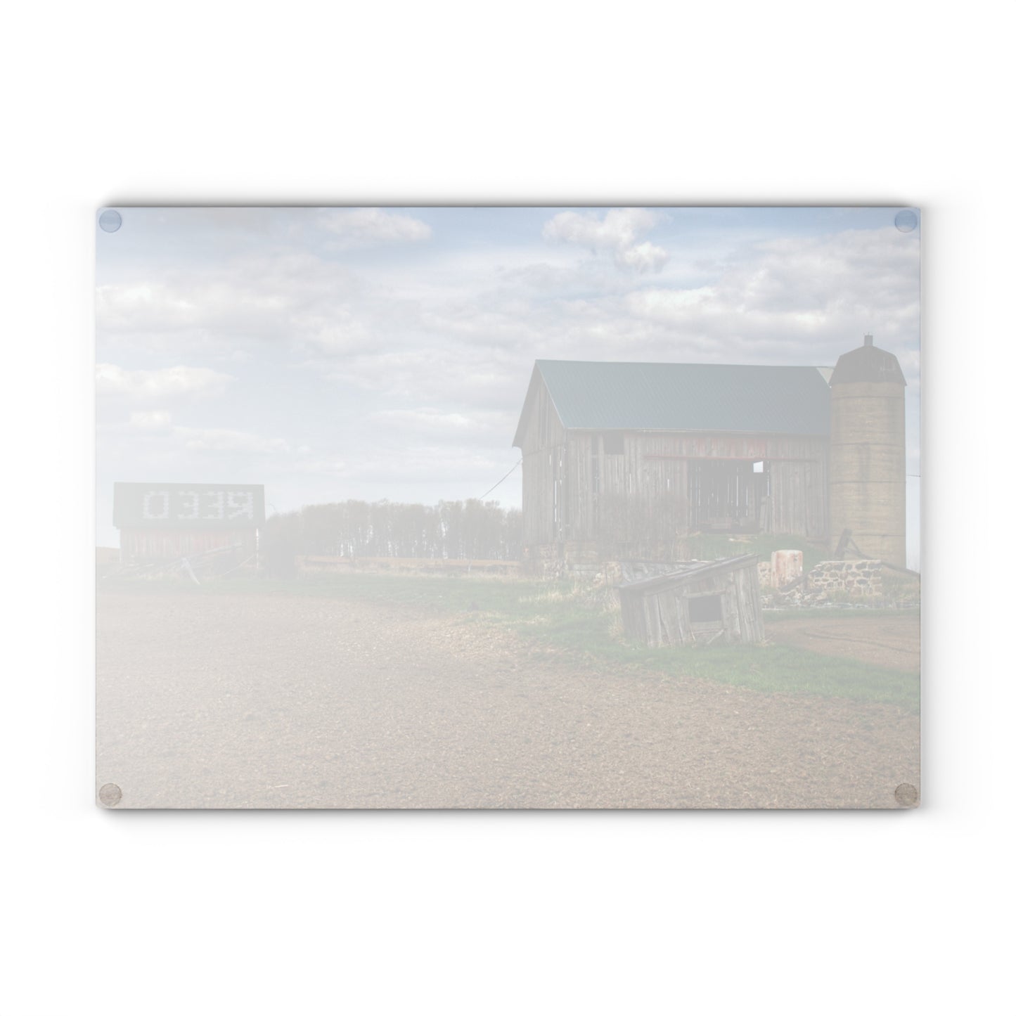 U R There Photography Cedar Creek Road Reds Rustic Farmhouse Tempered-Glass Cutting Board