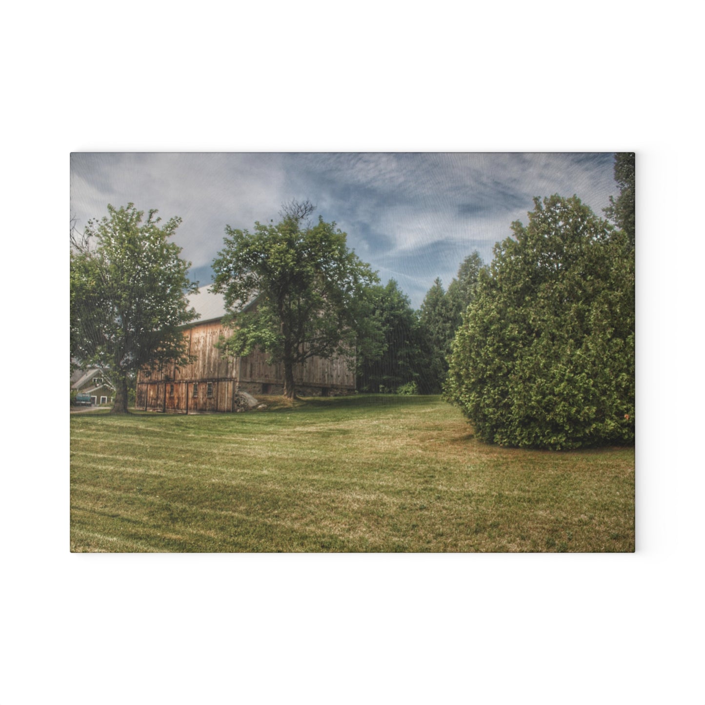 U R There Photography Thistle Valley Weathered Grey Rustic Farmhouse Tempered-Glass Cutting Board