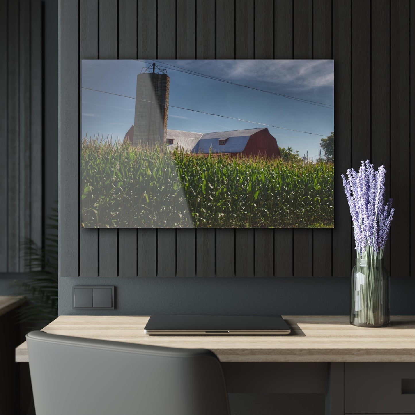 U R There Photography Above the Corn on Tuscola Road Rustic Farmhouse Acrylic Wall Print