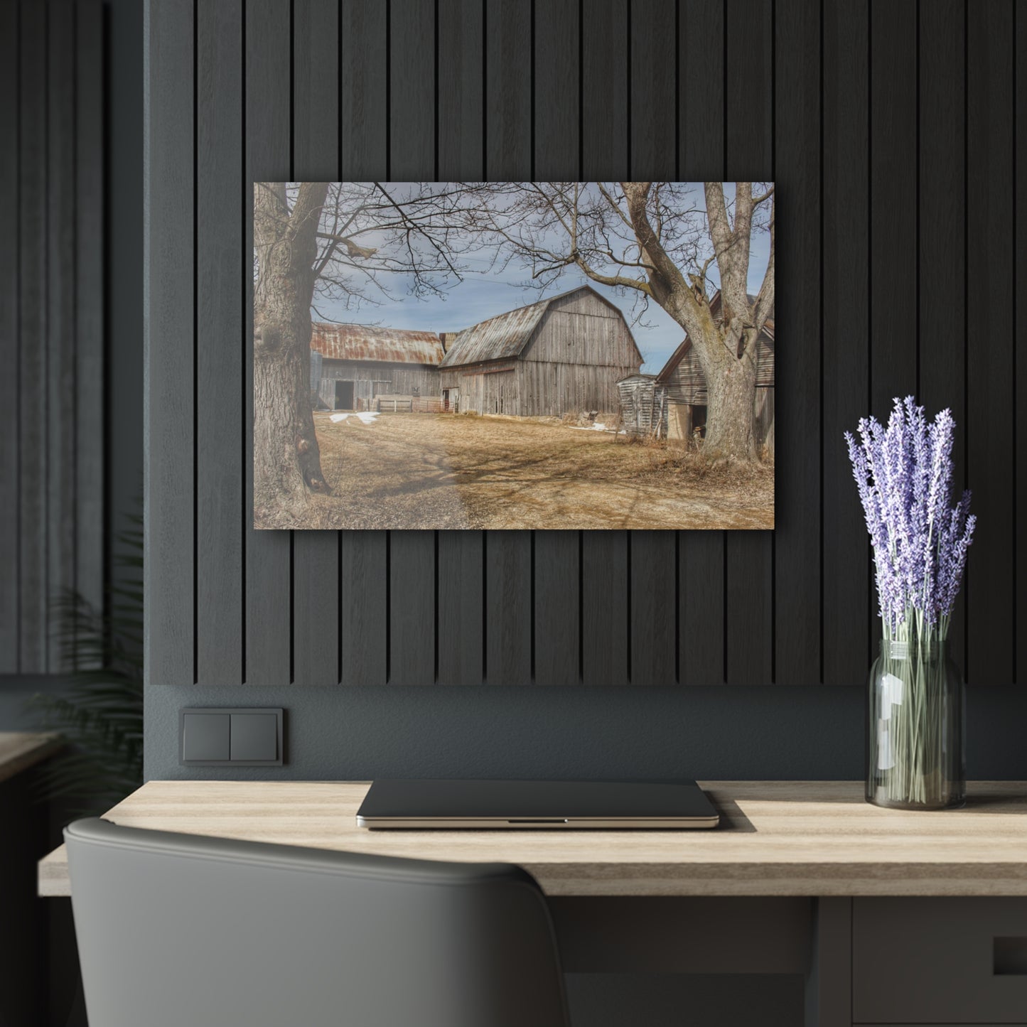 U R There Photography Church Road Greys Rustic Farmhouse Acrylic Wall Print