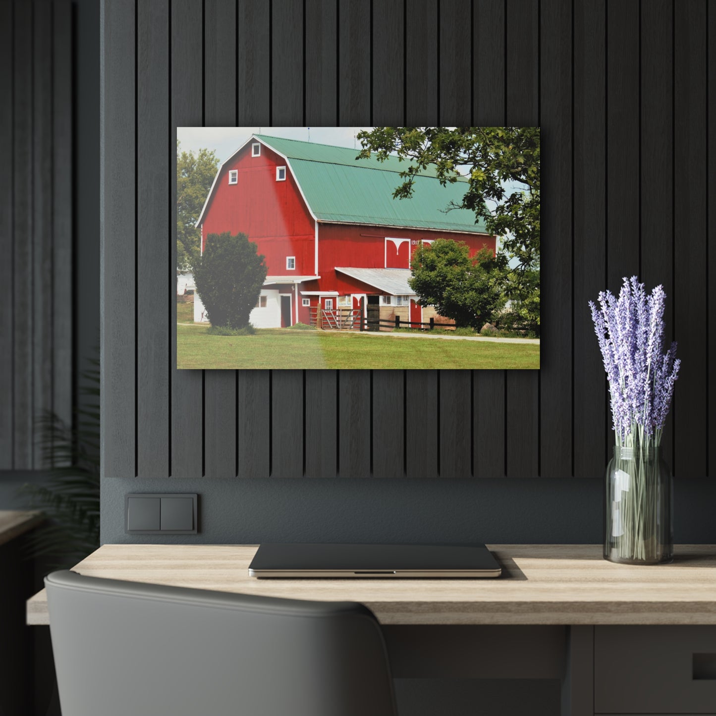U R There Photography Stewart Road Red II Rustic Farmhouse Acrylic Wall Print