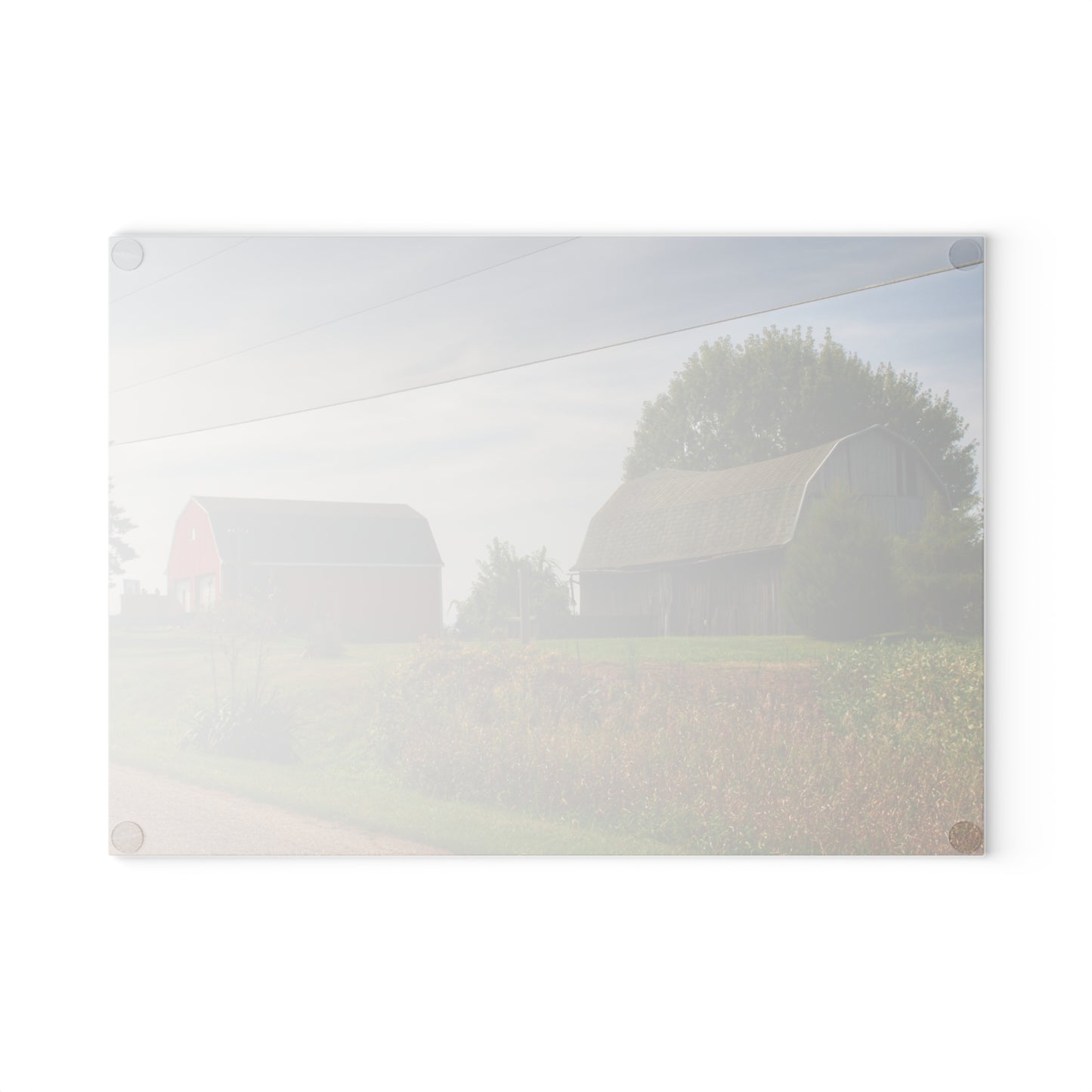 U R There Photography Schott Road Generations Rustic Farmhouse Tempered-Glass Cutting Board