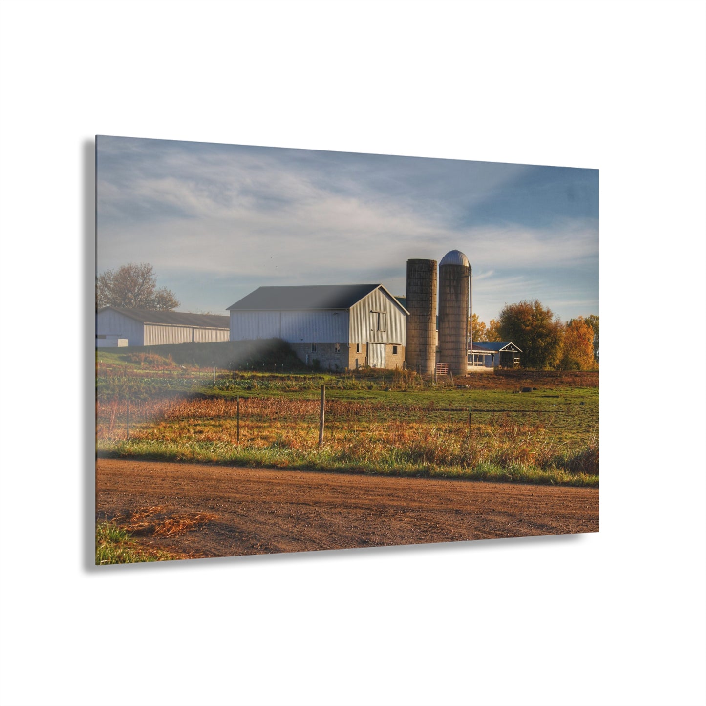 U R There Photography Cade Road White Rustic Farmhouse Acrylic Wall Print