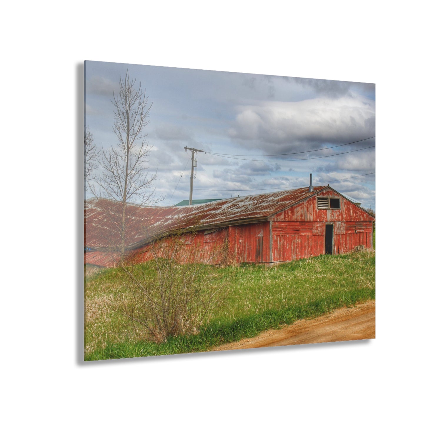 U R There Photography Centerline Road Sinking Shack Rustic Farmhouse Acrylic Wall Print