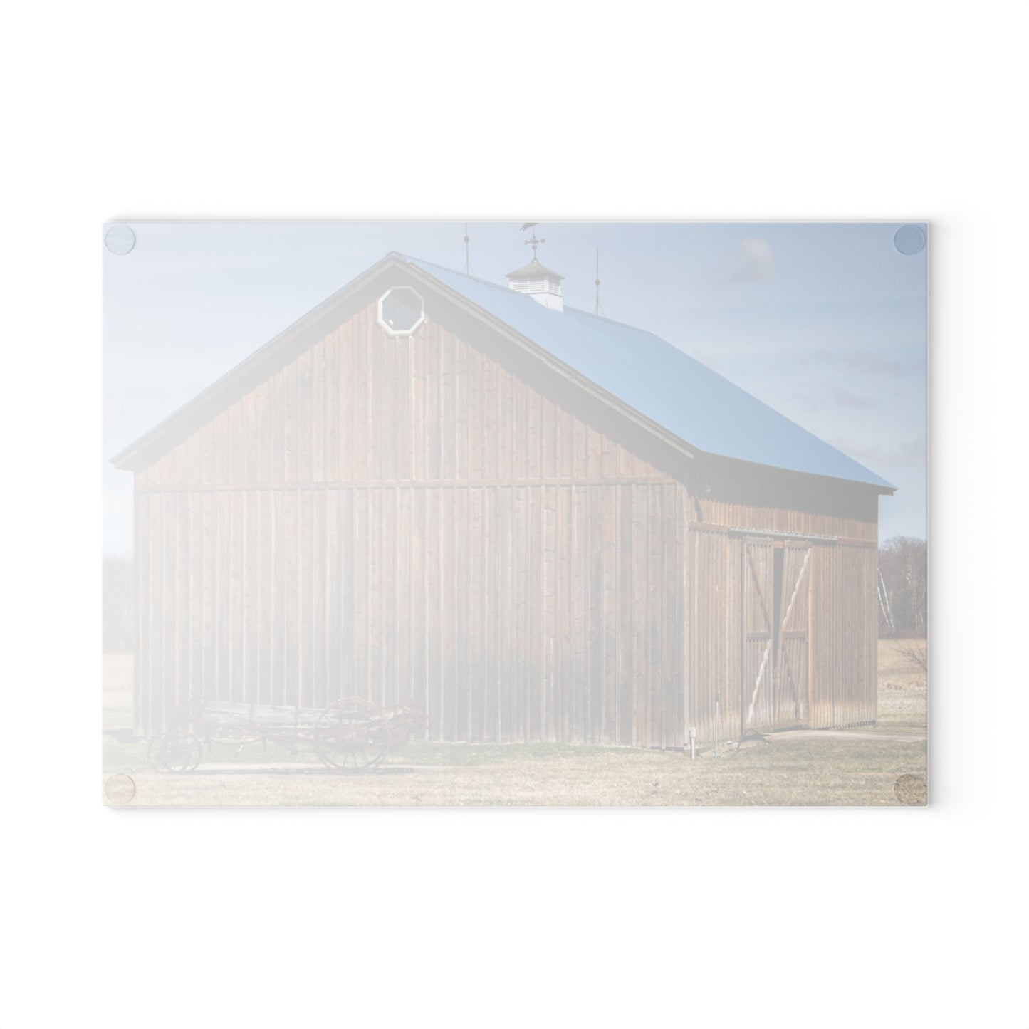 U R There Photography Barn and Buggy Rustic Farmhouse Tempered-Glass Cutting Board
