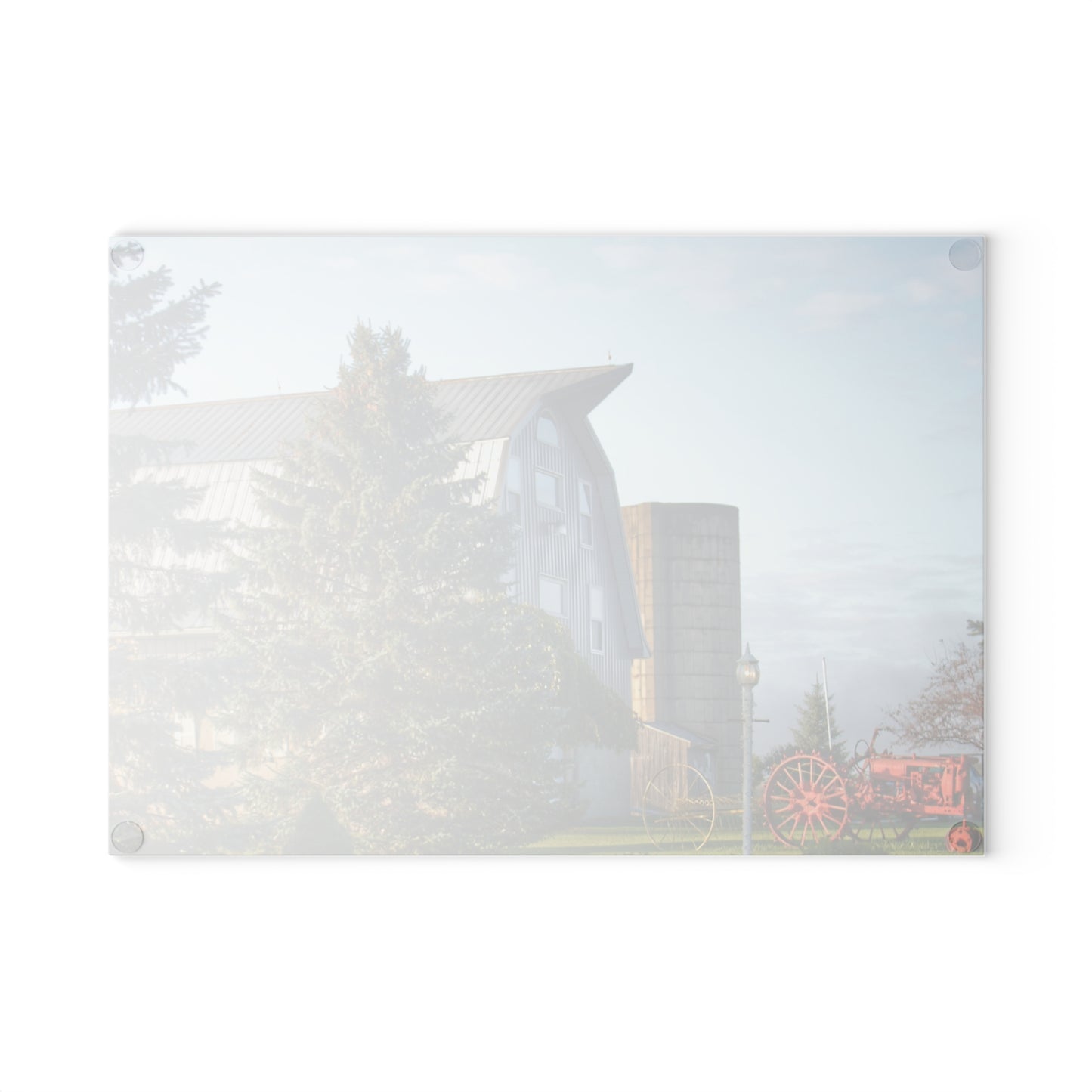 U R There Photography Peppermill Grey Rustic Farmhouse Tempered-Glass Cutting Board