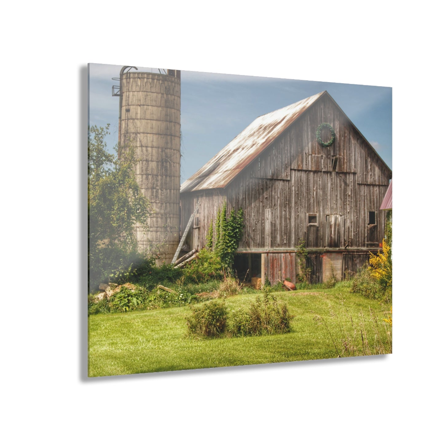 U R There Photography Churchill Christmas Barn in Summer Rustic Farmhouse Acrylic Wall Print