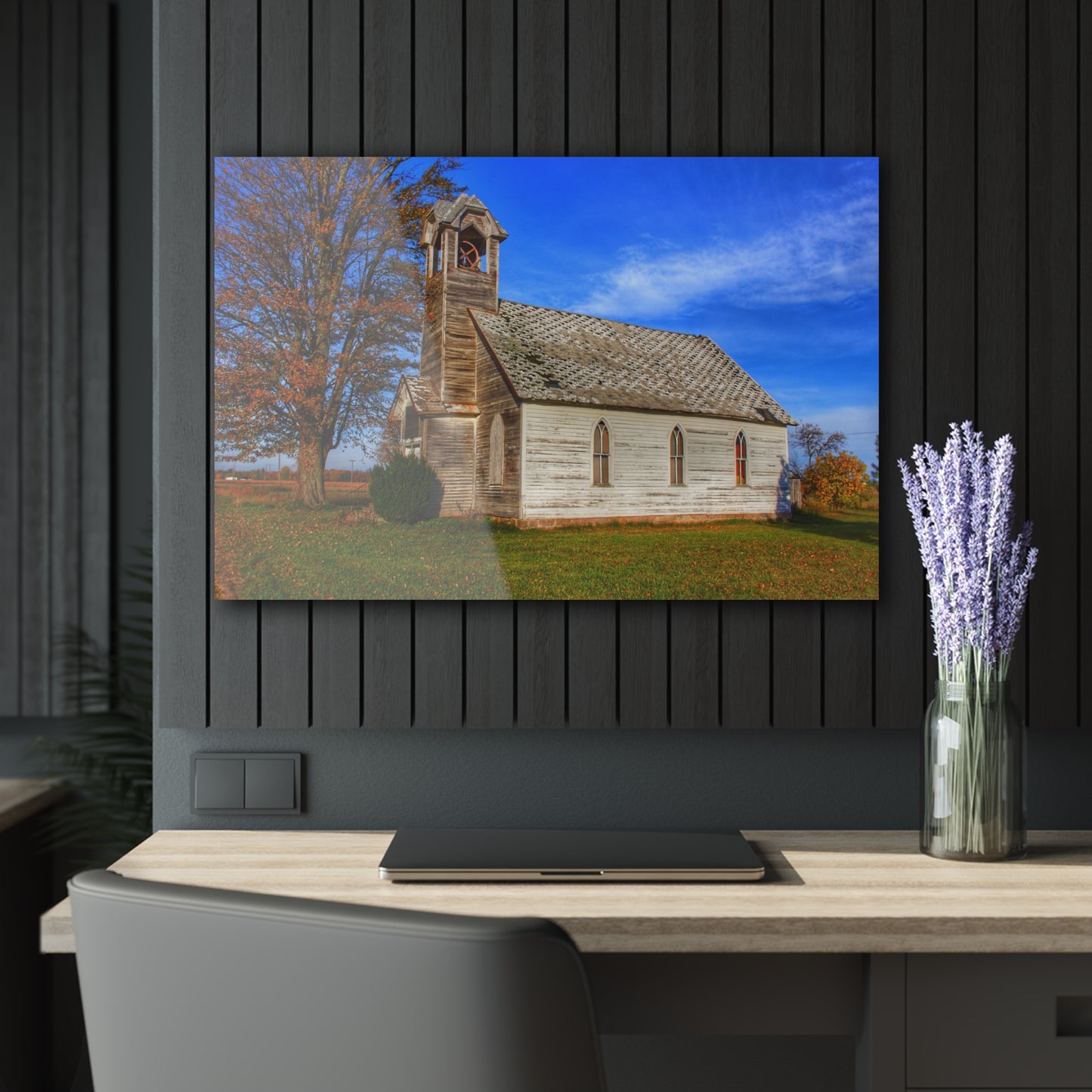 U R There Photography Schoolhouse of Marlette Road I Rustic Farmhouse Acrylic Wall Print