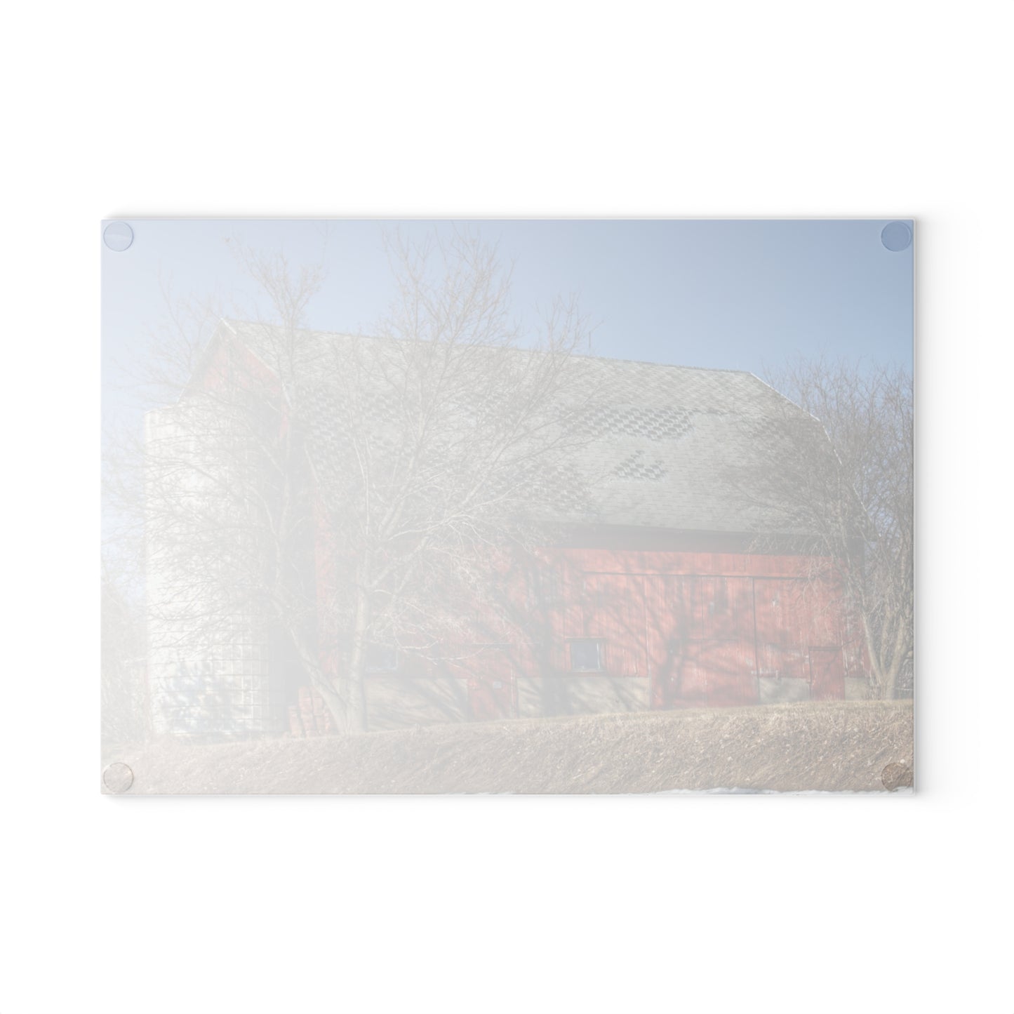 U R There Photography Van Dyke Red II Rustic Farmhouse Tempered-Glass Cutting Board