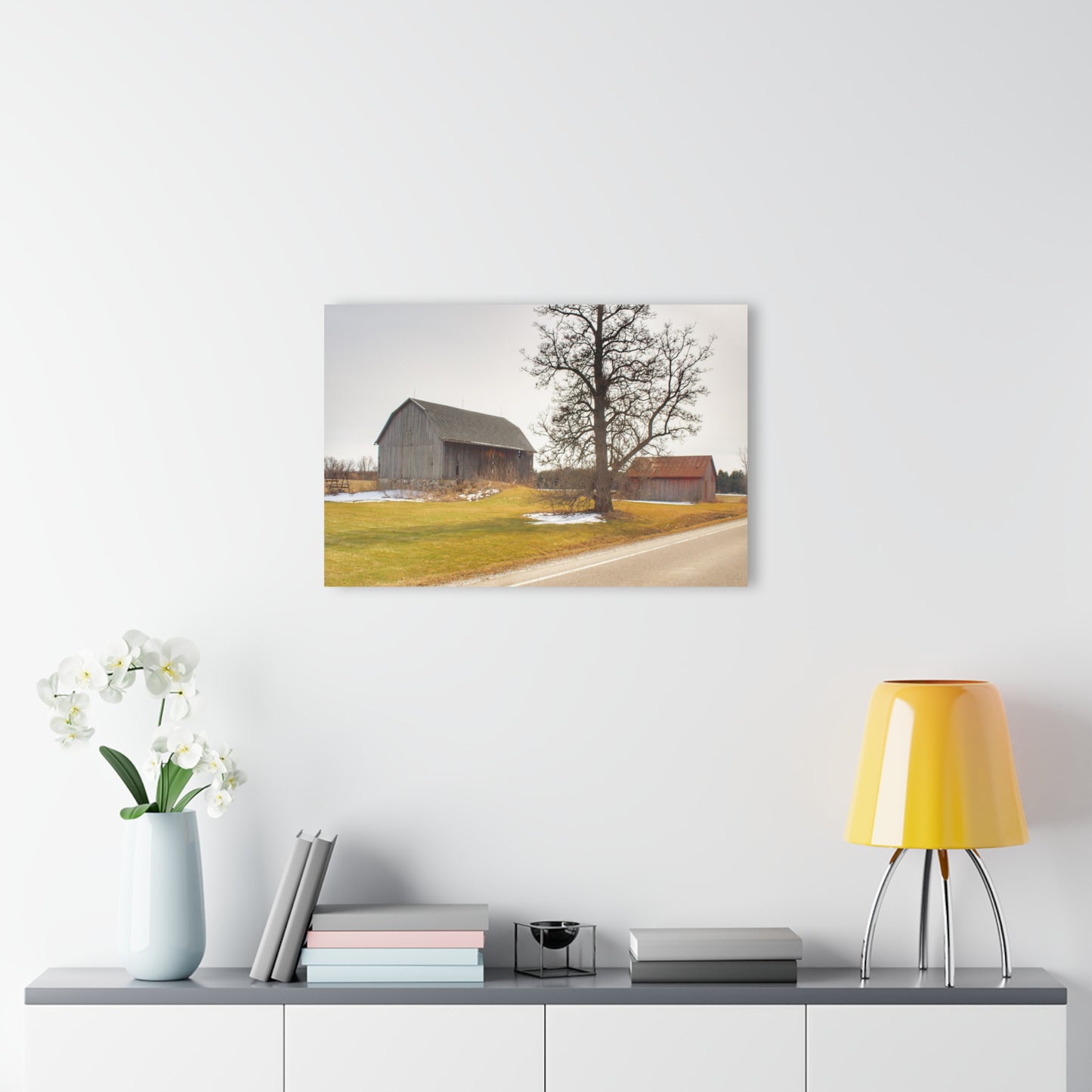 U R There Photography Roadside Greys Rustic Farmhouse Acrylic Wall Print