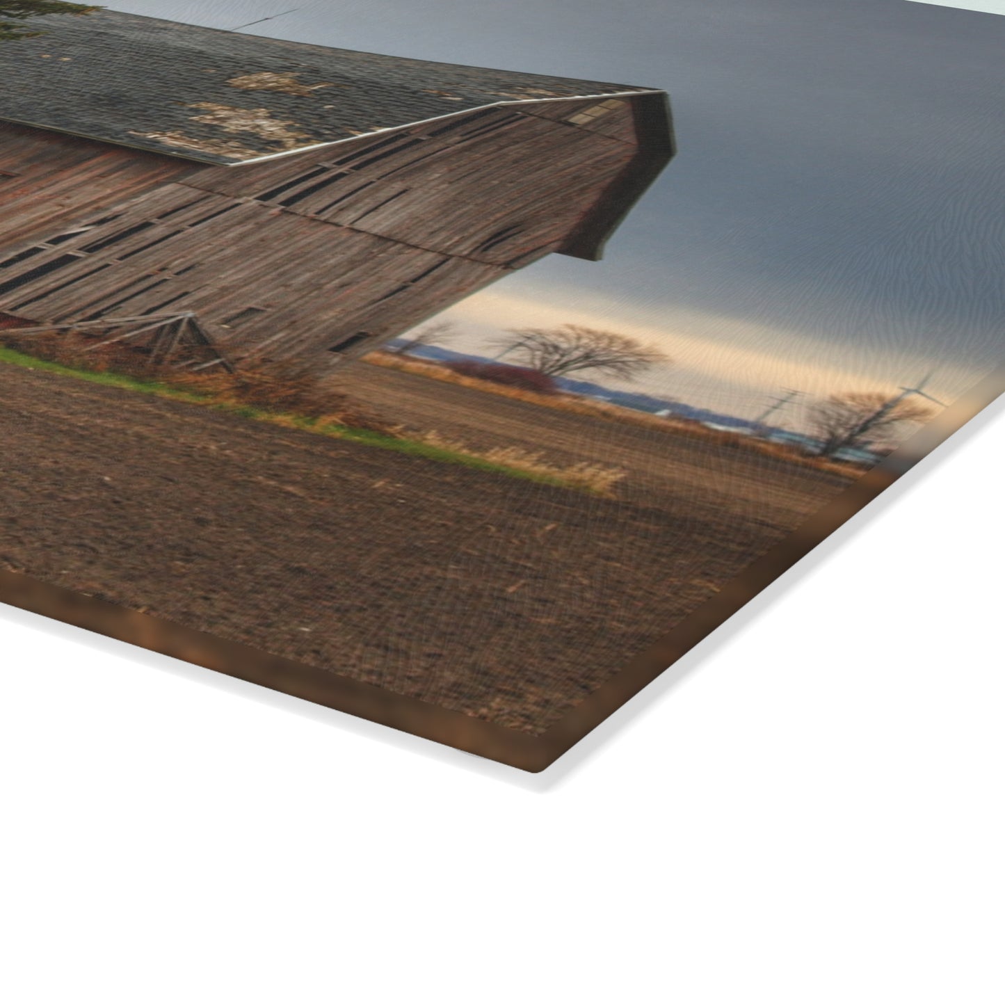U R There Photography Owendale Red Rustic Farmhouse Tempered-Glass Cutting Board