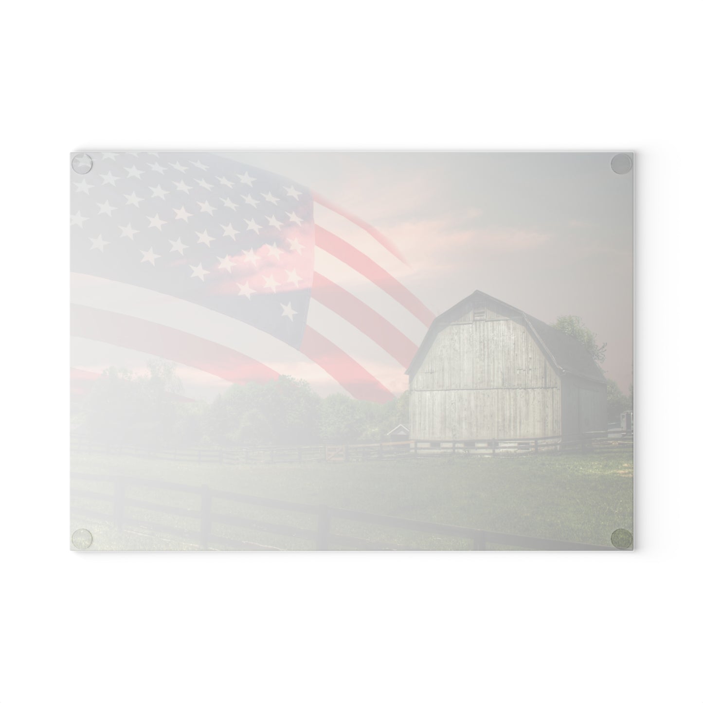 U R There Photography An American Farm II Rustic Farmhouse Tempered-Glass Cutting Board