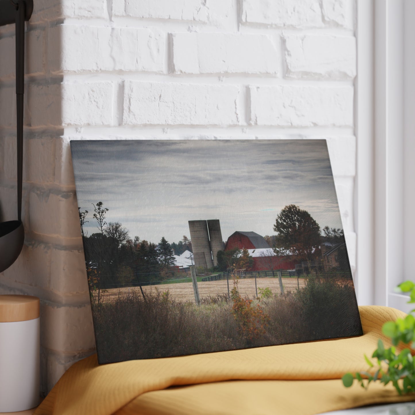 U R There Photography Haines Road Farm Rustic Farmhouse Tempered-Glass Cutting Board
