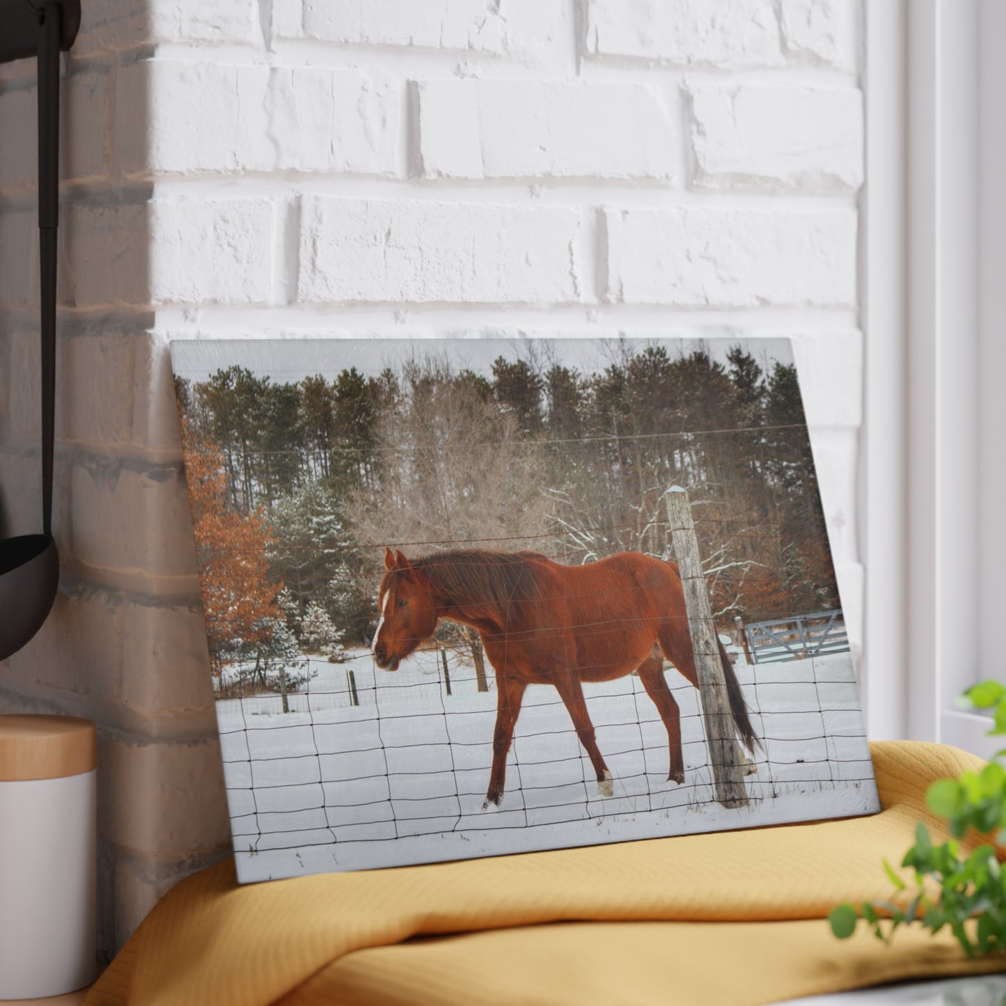 U R There Photography Roadside Chestnut Rustic Farmhouse Tempered-Glass Cutting Board