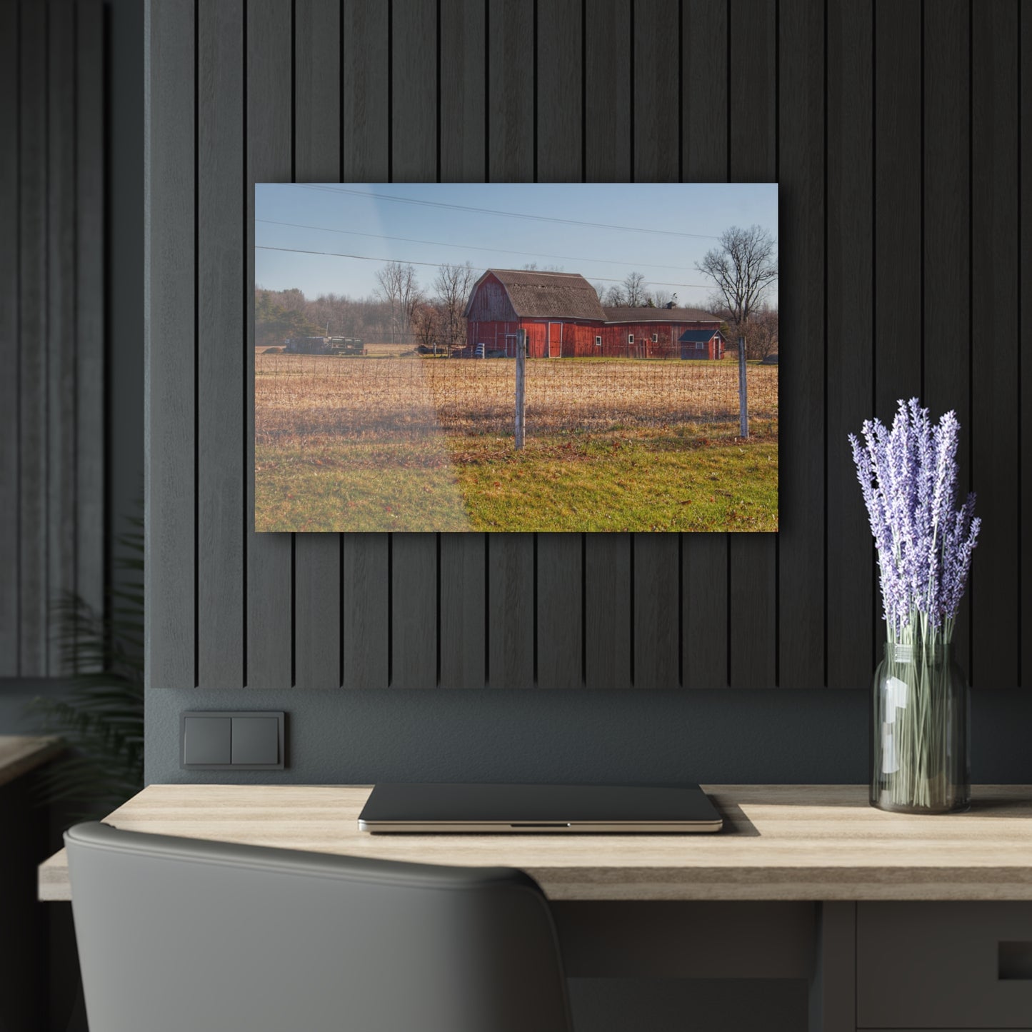 U R There Photography Pratt Road Little Red Rustic Farmhouse Acrylic Wall Print