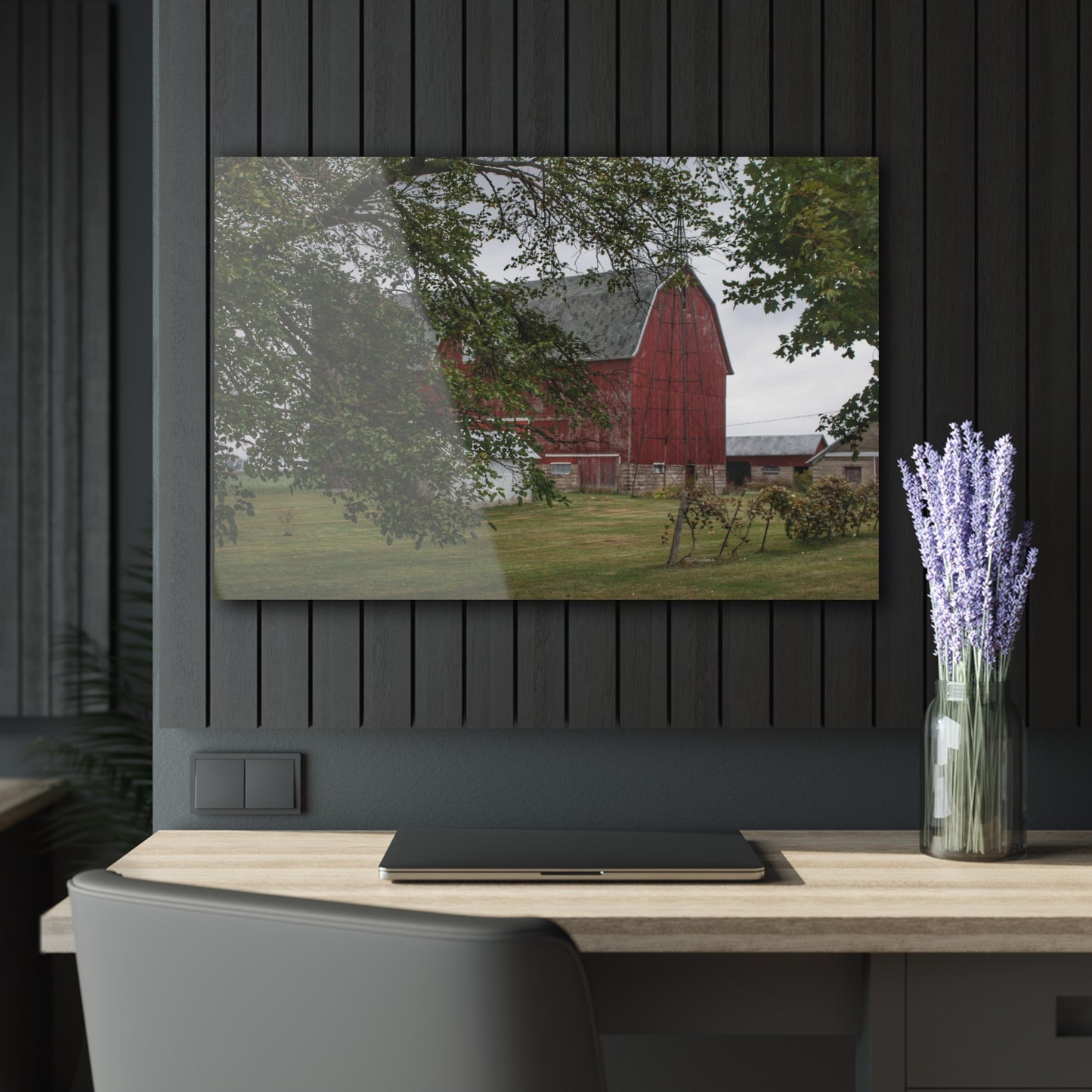 U R There Photography Weaver Road Red I Rustic Farmhouse Acrylic Wall Print