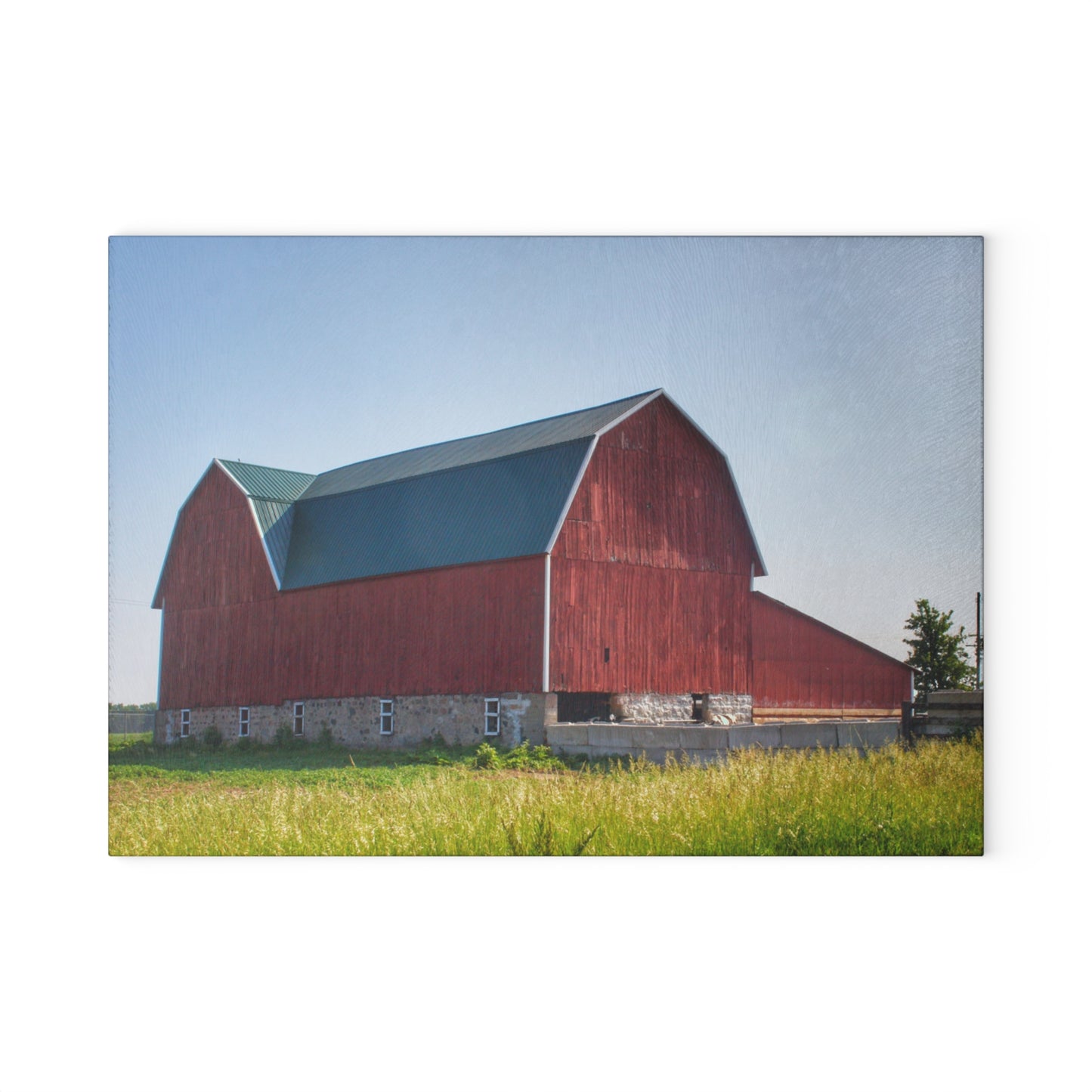 U R There Photography Burnside Red Rustic Farmhouse Tempered-Glass Cutting Board