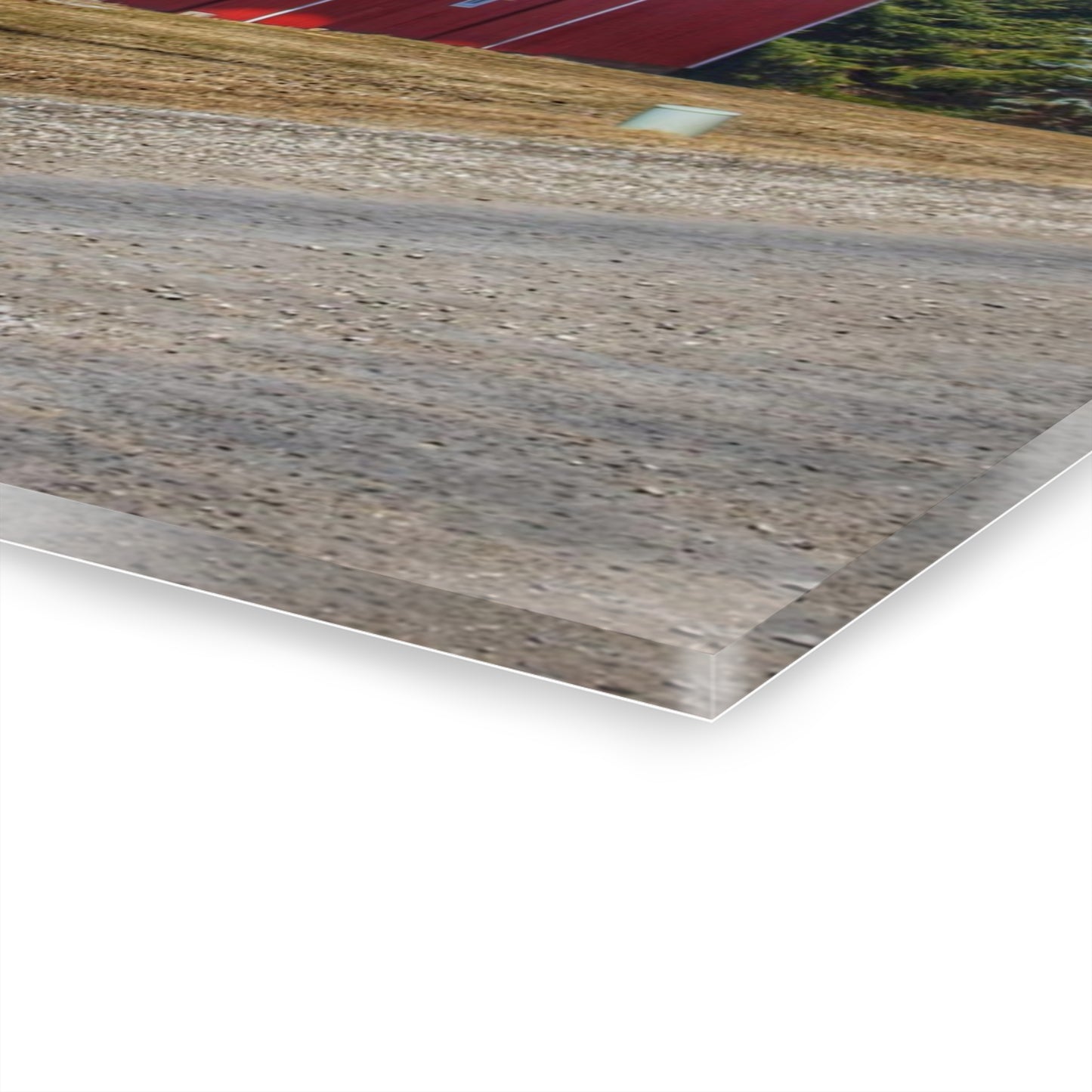 U R There Photography Campground Road Red Rustic Farmhouse Acrylic Wall Print
