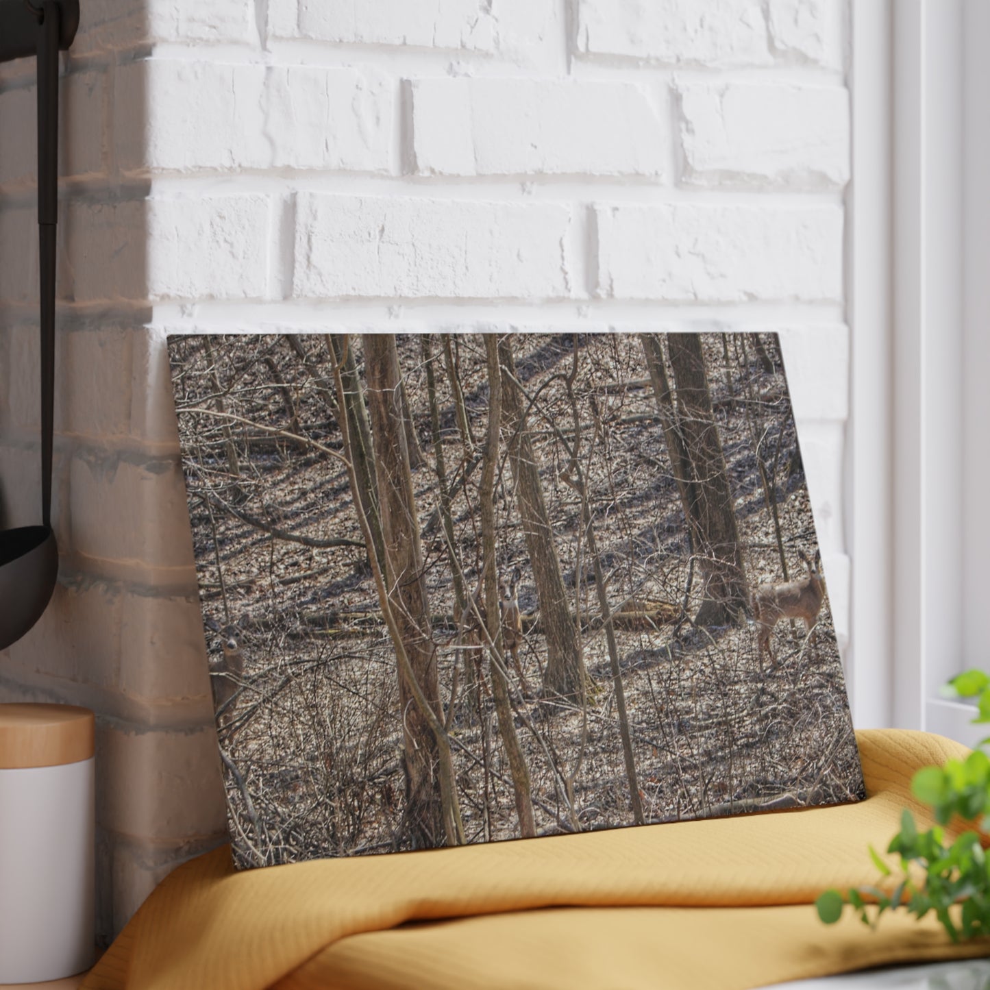 U R There Photography Three Does of Dryden Rustic Farmhouse Acrylic Analog Wall Clock