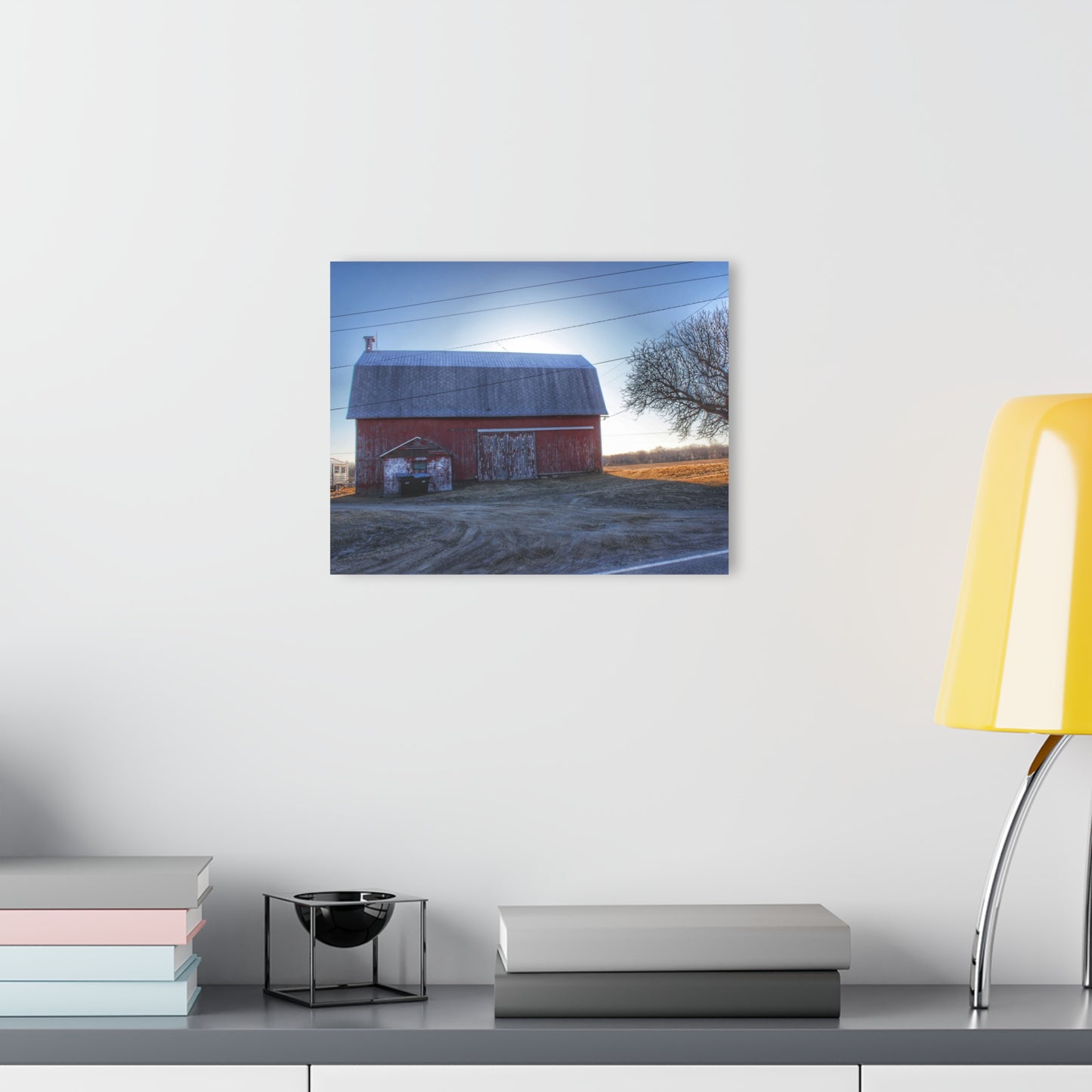 U R There Photography Rochester Red on a Spring Morning Rustic Farmhouse Acrylic Wall Print