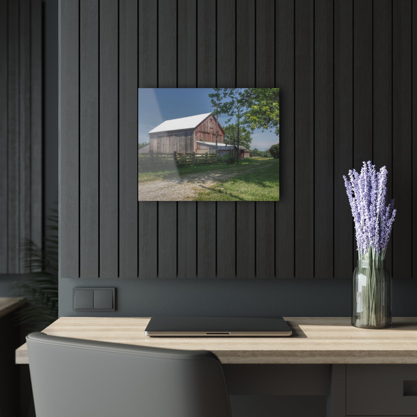 U R There Photography Castle Road Cow Barn II Rustic Farmhouse Acrylic Wall Print
