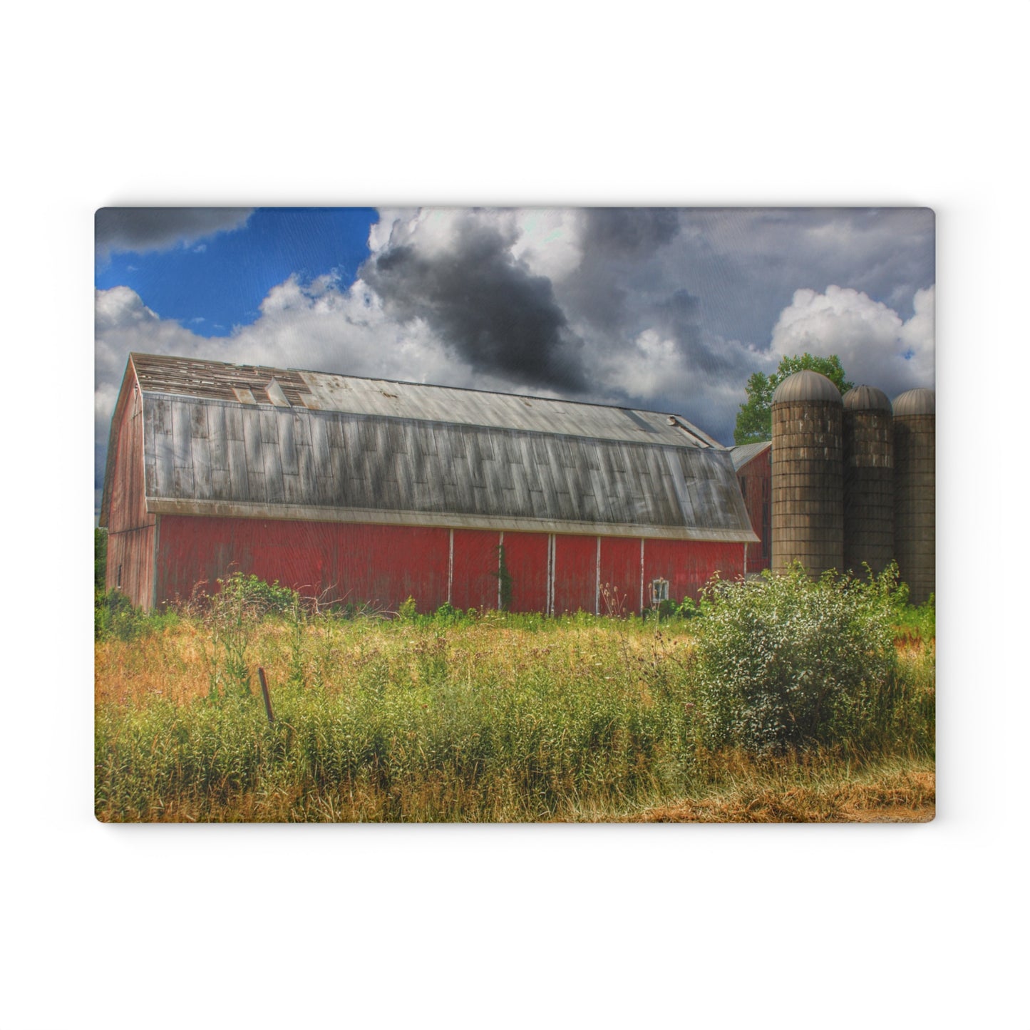 U R There Photography Shelby Red I Rustic Farmhouse Tempered-Glass Cutting Board