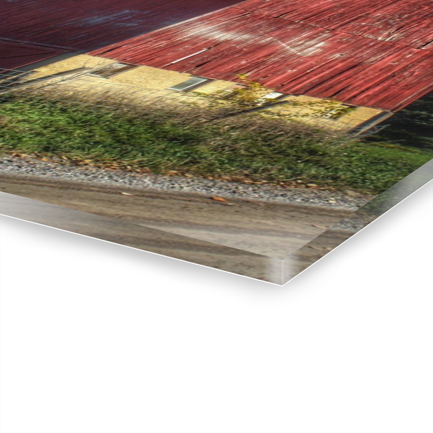 U R There Photography Big Roadside Red Rustic Farmhouse Acrylic Wall Print