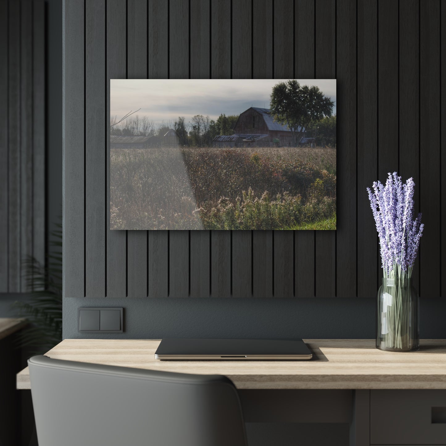 U R There Photography Brown City Road Red Rustic Farmhouse Acrylic Wall Print