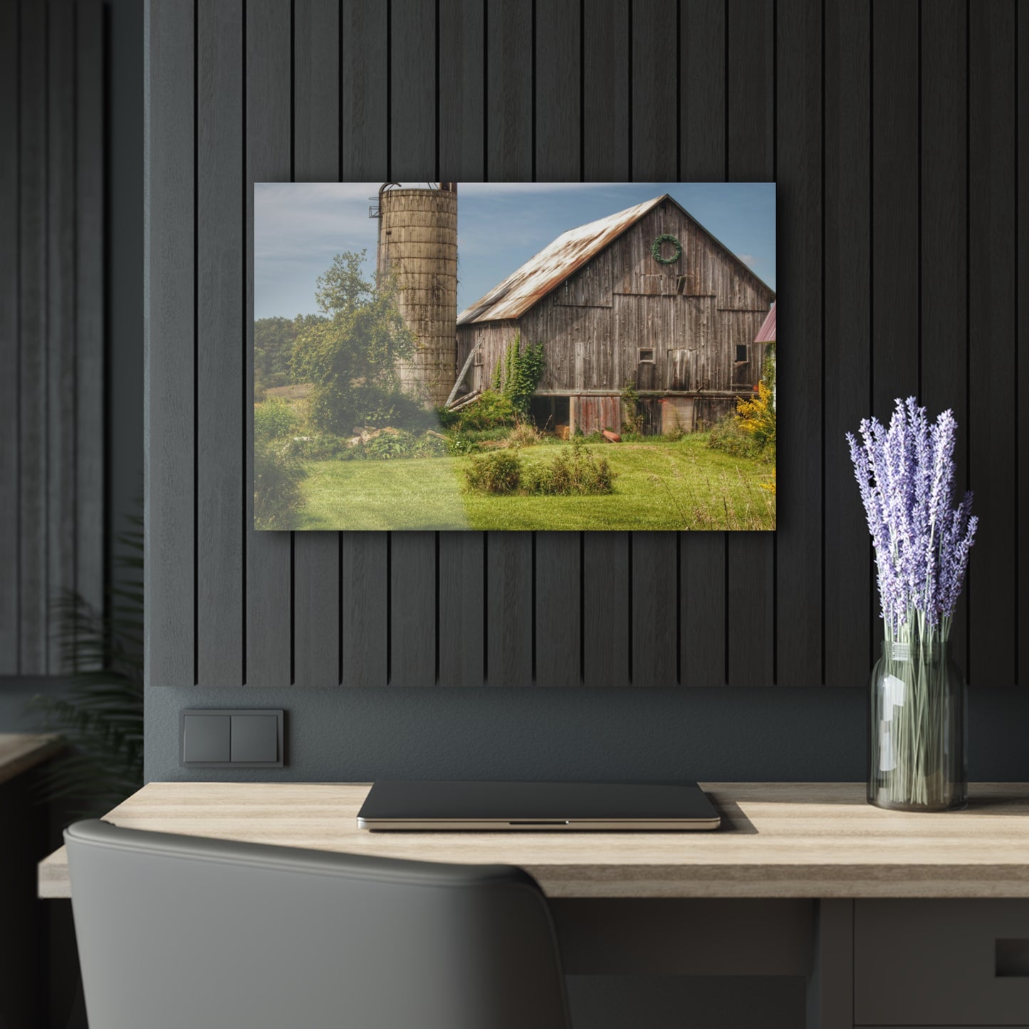 U R There Photography Churchill Christmas Barn in Summer Rustic Farmhouse Acrylic Wall Print