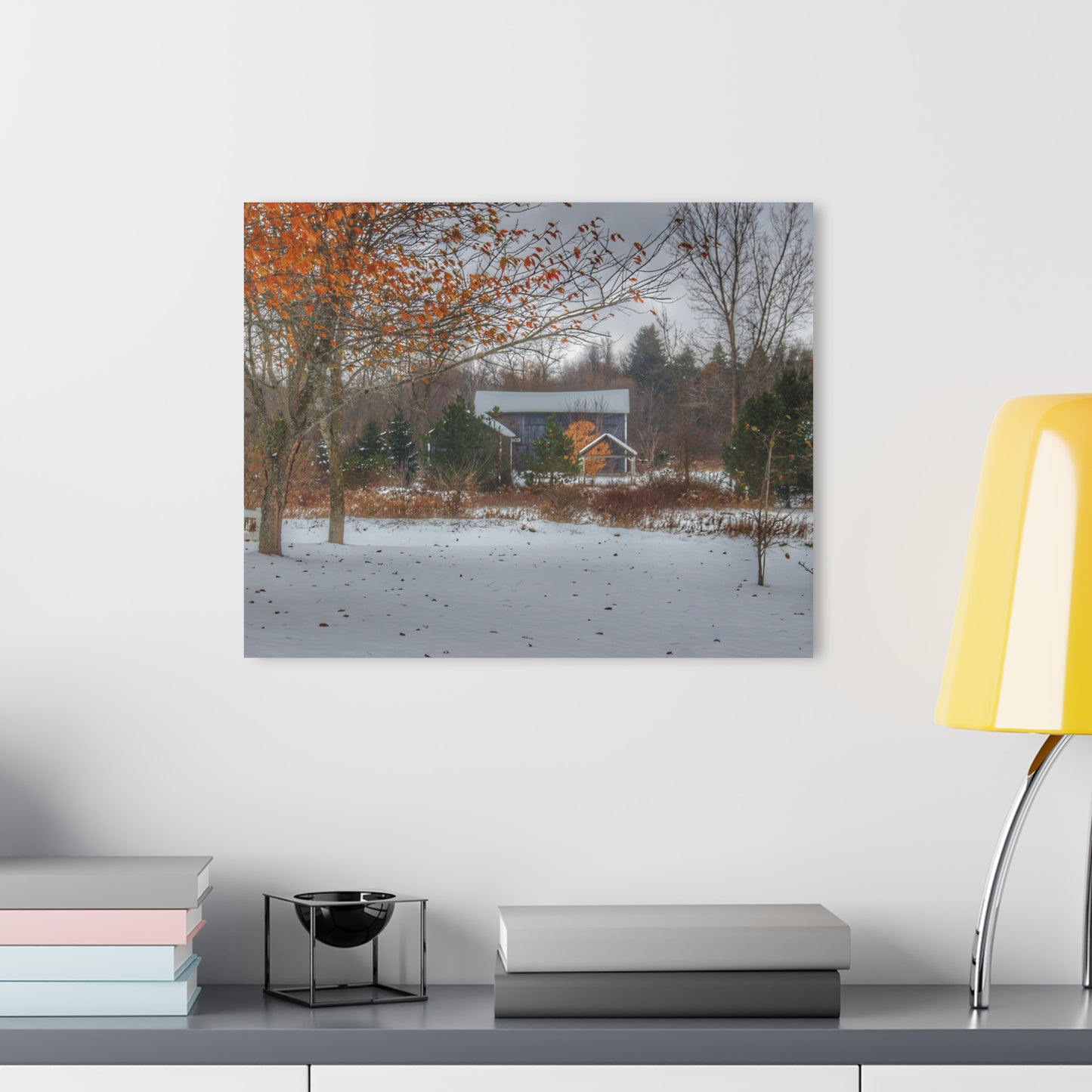 U R There Photography Oregon Road Blue Rustic Farmhouse Acrylic Wall Print