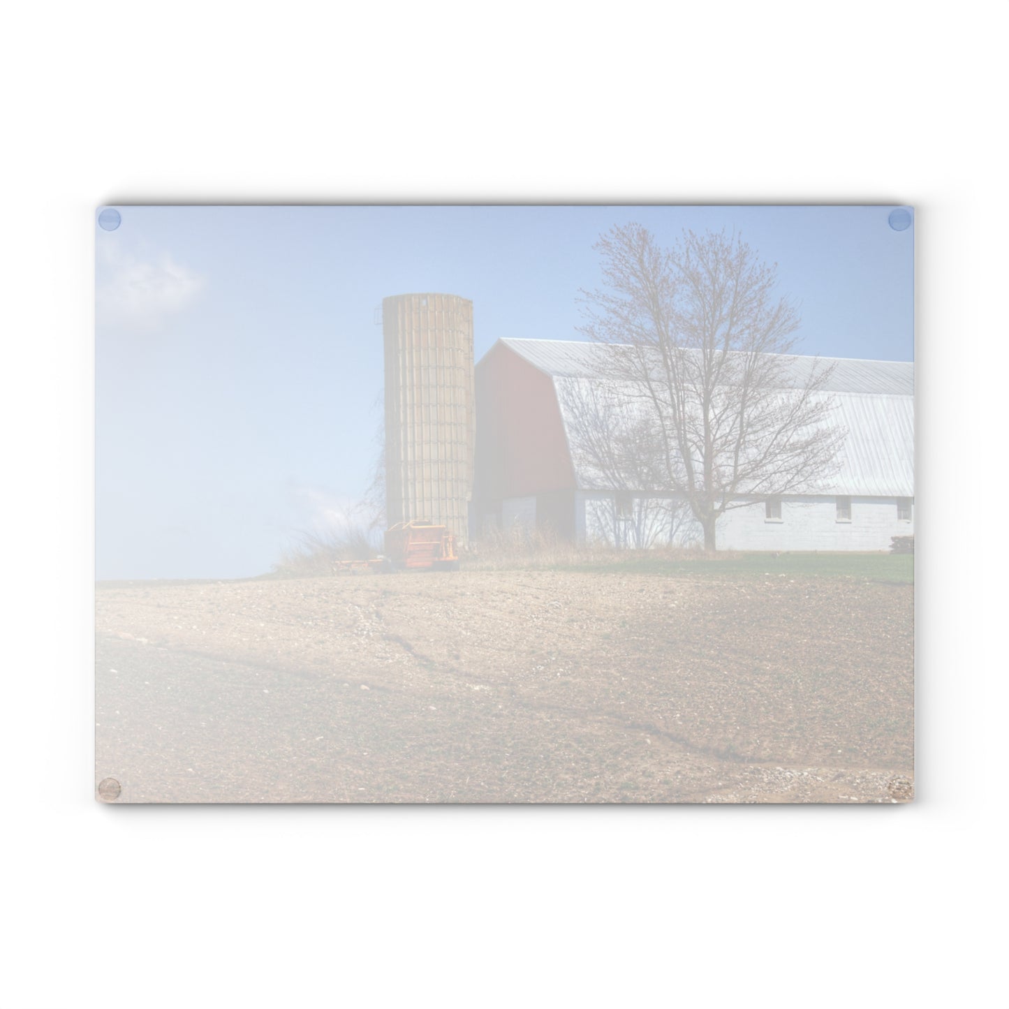 U R There Photography Shay Lake Red Rustic Farmhouse Tempered-Glass Cutting Board