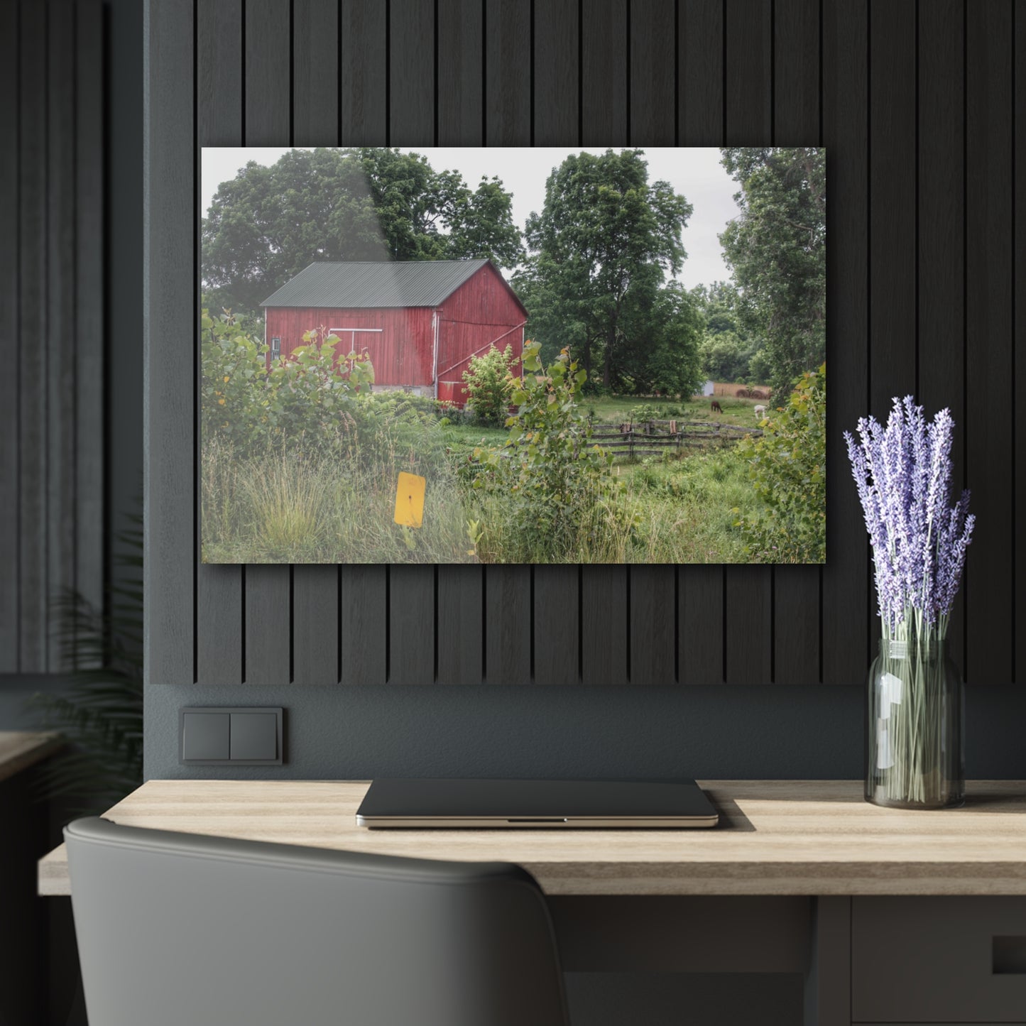 U R There Photography Clifford Road Alpaca Barn Rustic Farmhouse Acrylic Wall Print