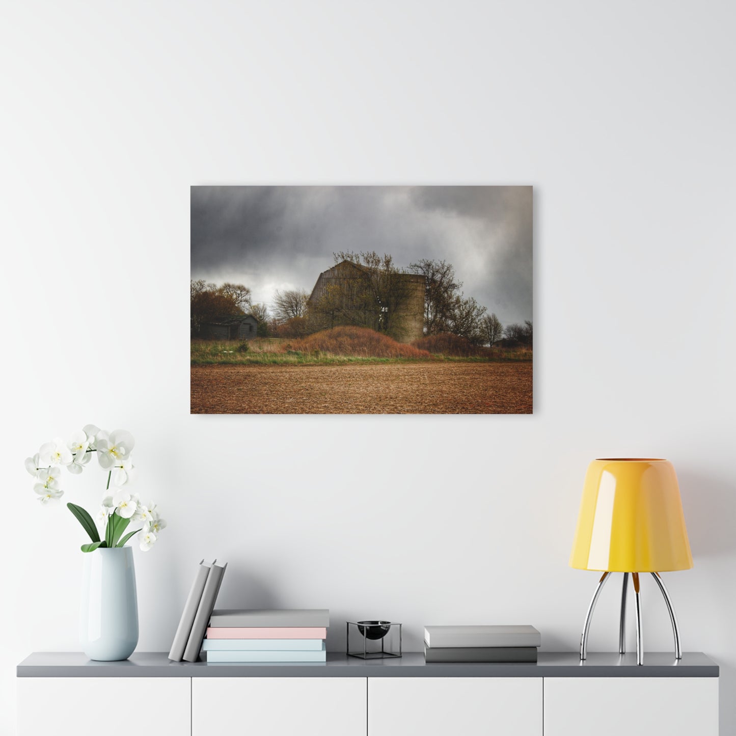 U R There Photography West Snover Grey Rustic Farmhouse Acrylic Wall Print
