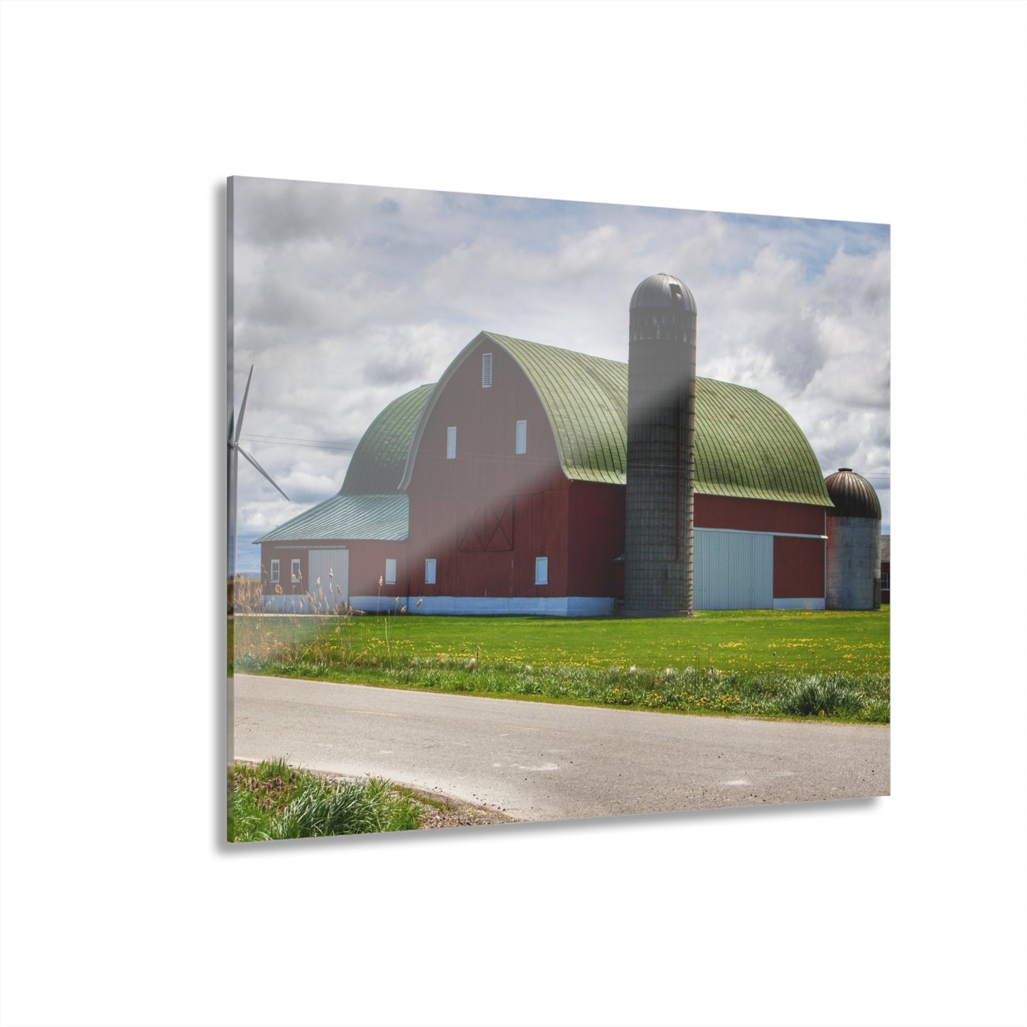 U R There Photography Rescue Road Red Rustic Farmhouse Acrylic Wall Print