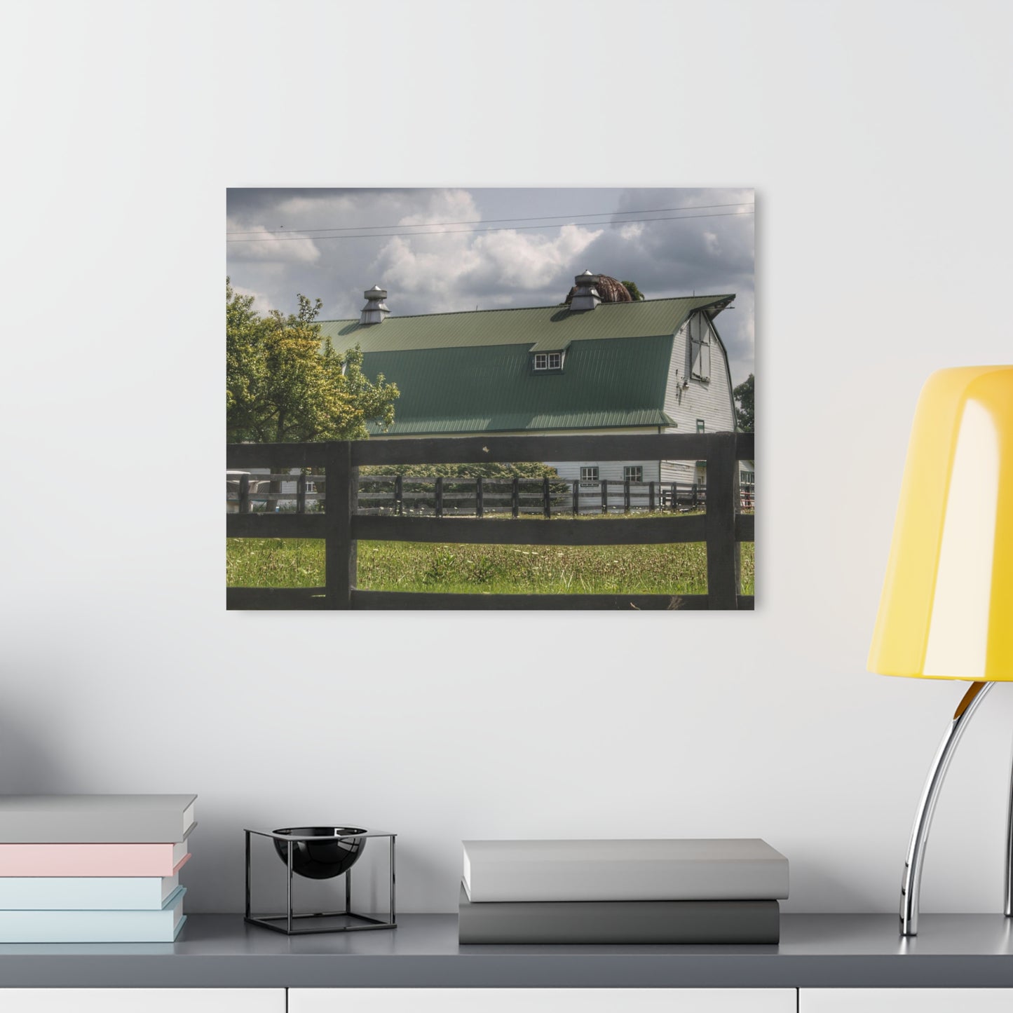 U R There Photography Clark Road White I Rustic Farmhouse Acrylic Wall Print
