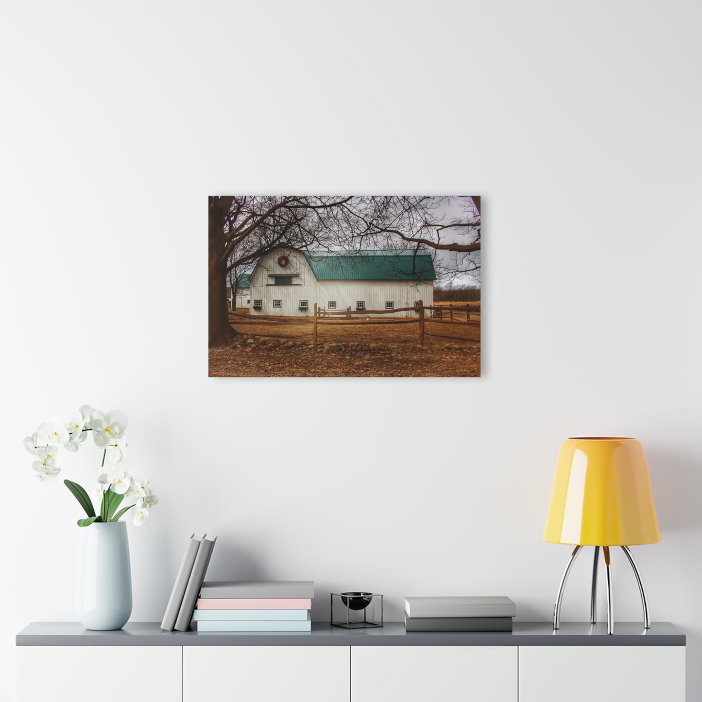 U R There Photography Wilder Road White Rustic Farmhouse Acrylic Wall Print