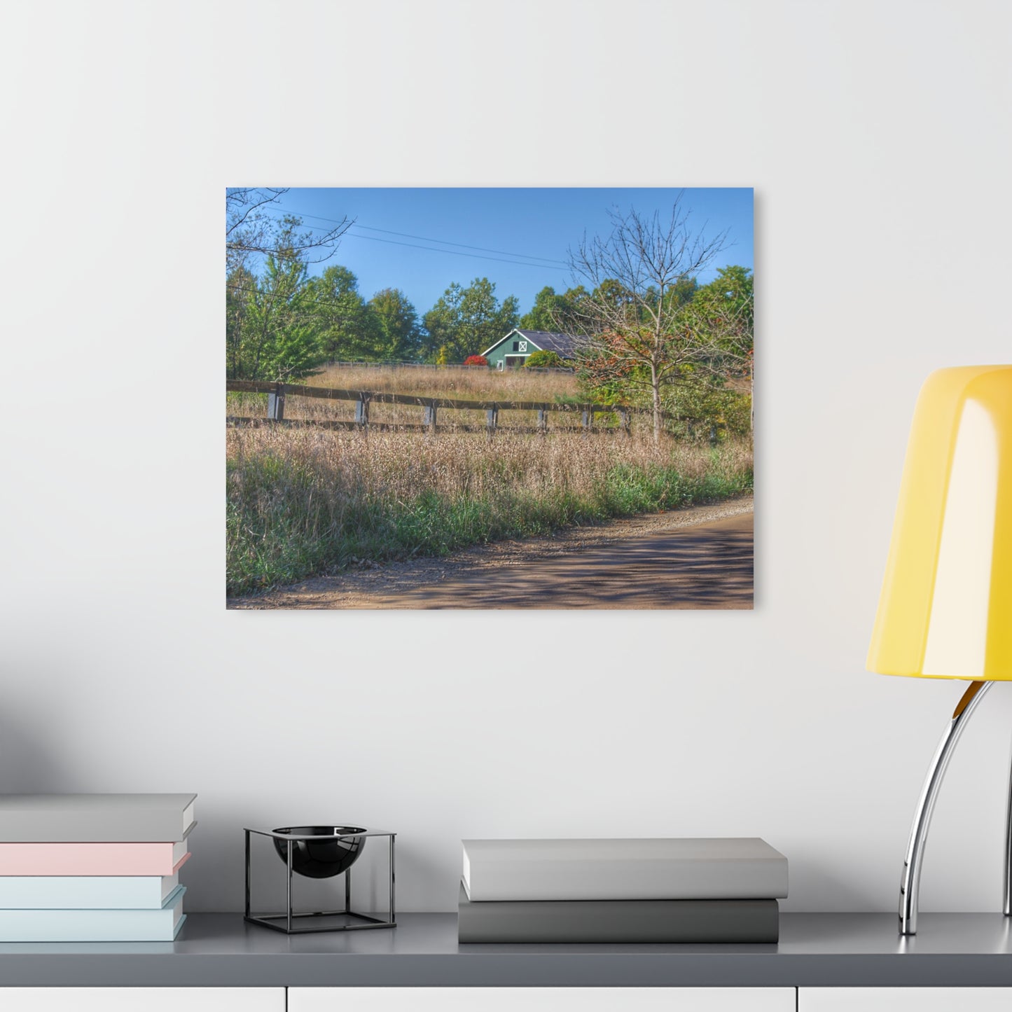 U R There Photography Oakwood Road Hidden Green Rustic Farmhouse Acrylic Wall Print