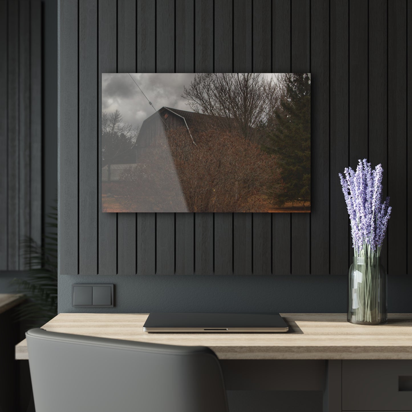 U R There Photography Caro Grey Hidden Rustic Farmhouse Acrylic Wall Print