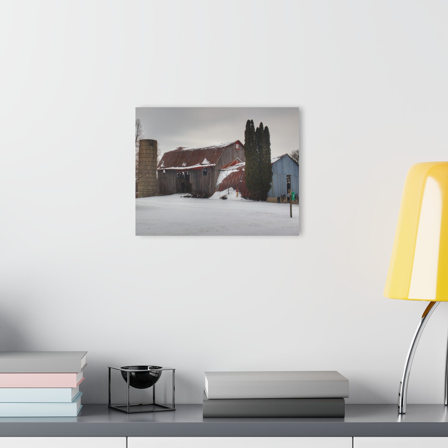 U R There Photography Unionville Grey Rustic Farmhouse Acrylic Wall Print