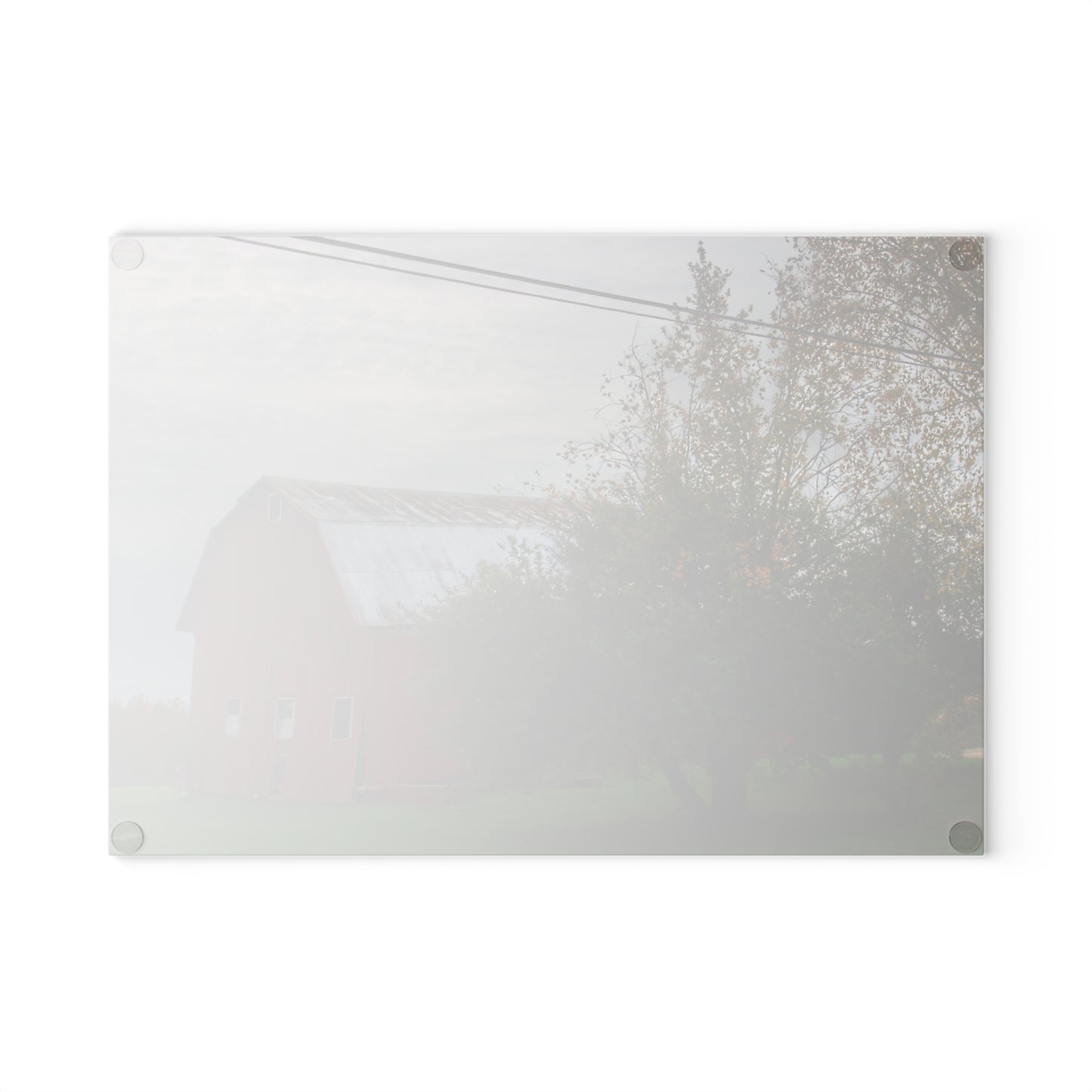 U R There Photography Perry Road Tilted Red Rustic Farmhouse Tempered-Glass Cutting Board