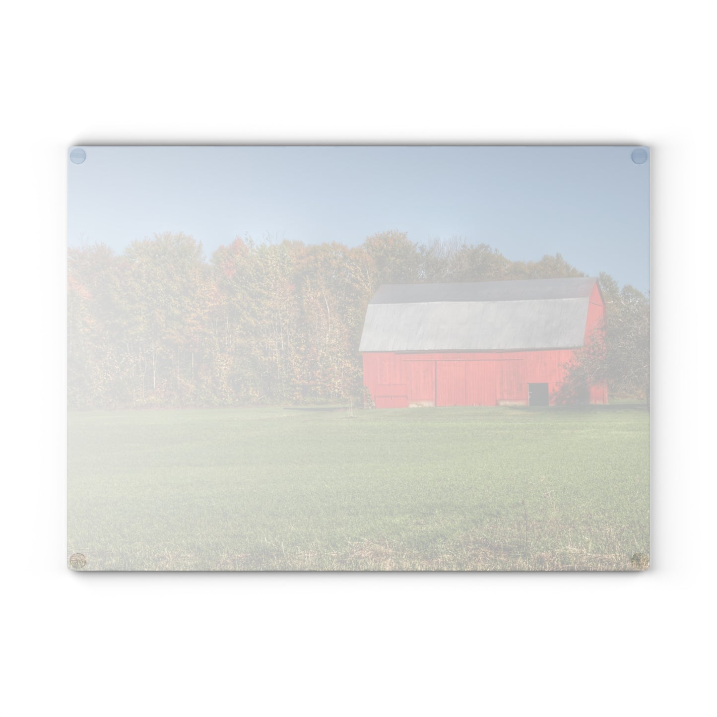 U R There Photography Ubly Road Red Rustic Farmhouse Tempered-Glass Cutting Board