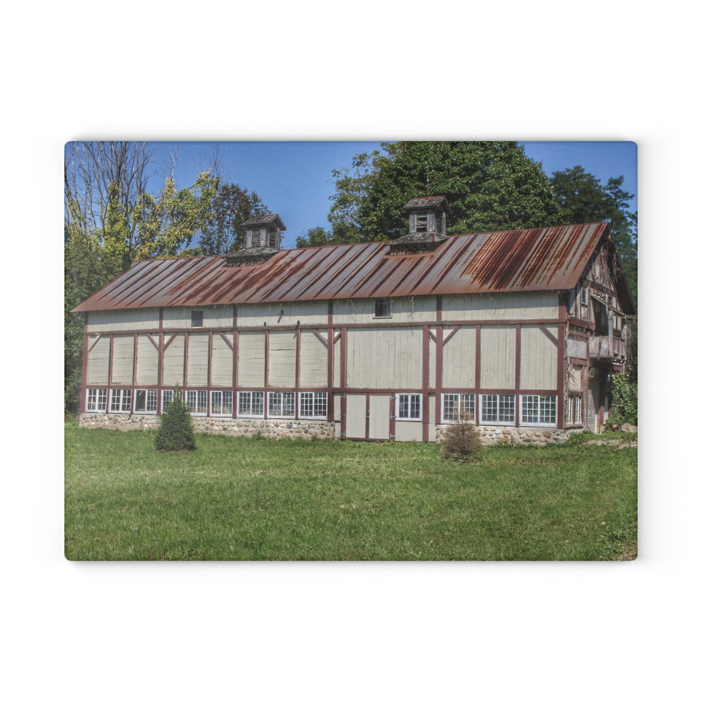 U R There Photography Bordman Road Rusted Rustic Farmhouse Tempered-Glass Cutting Board