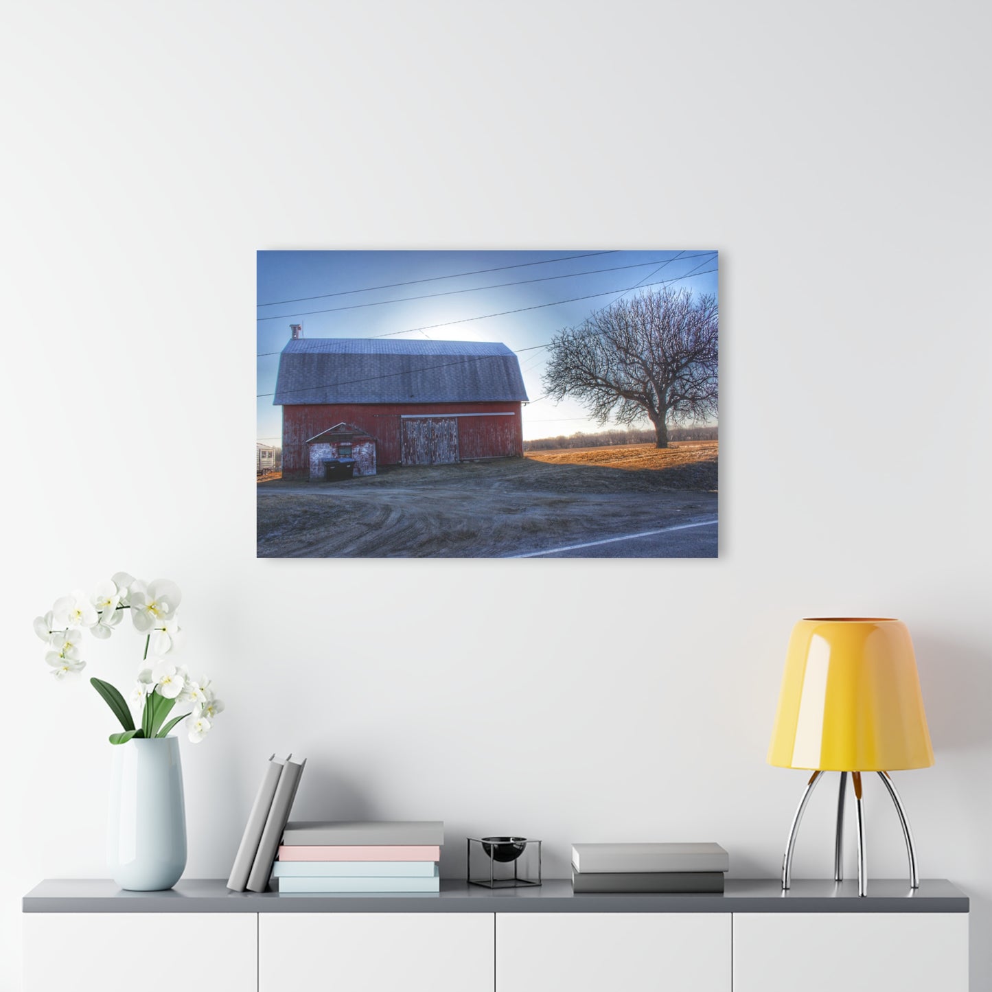 U R There Photography Rochester Red on a Spring Morning Rustic Farmhouse Acrylic Wall Print