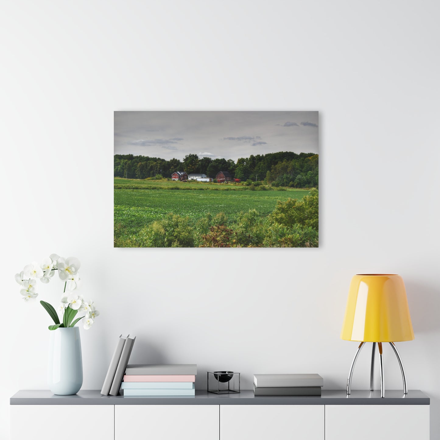 Rustic Farmhouse Wall Print Featuring Across the Field in Silverwood