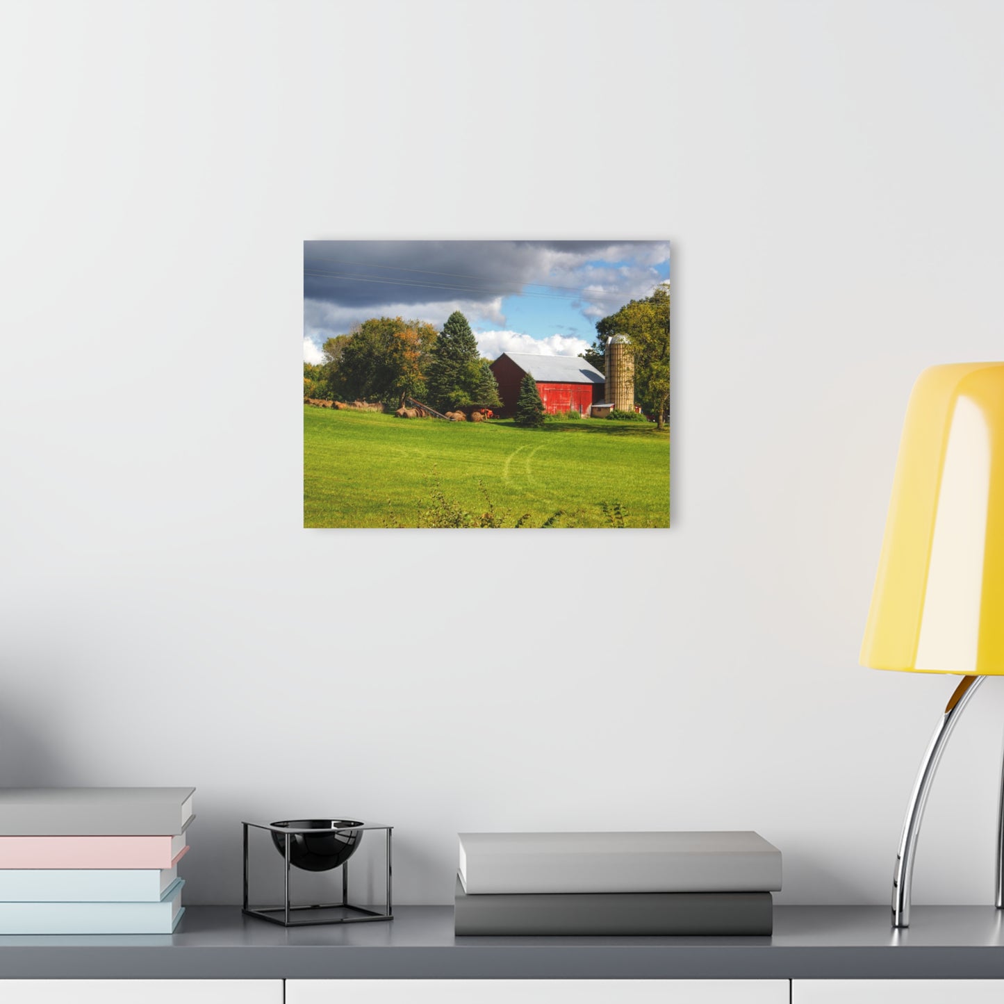 U R There Photography Columbiaville Road Red II Rustic Farmhouse Acrylic Wall Print